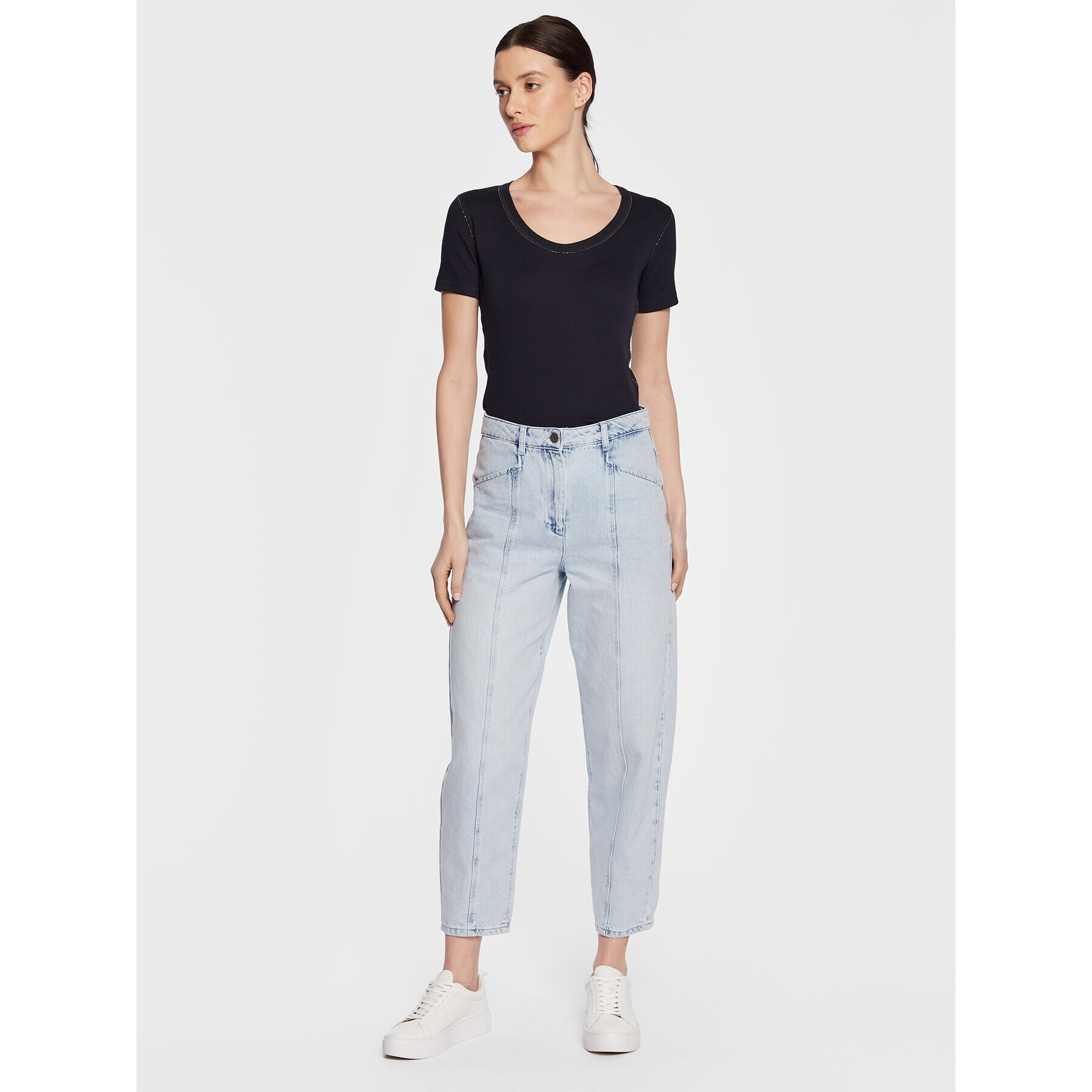 Fabiana Filippi Tricou JEDP02W125 Bleumarin Regular Fit - Pled.ro