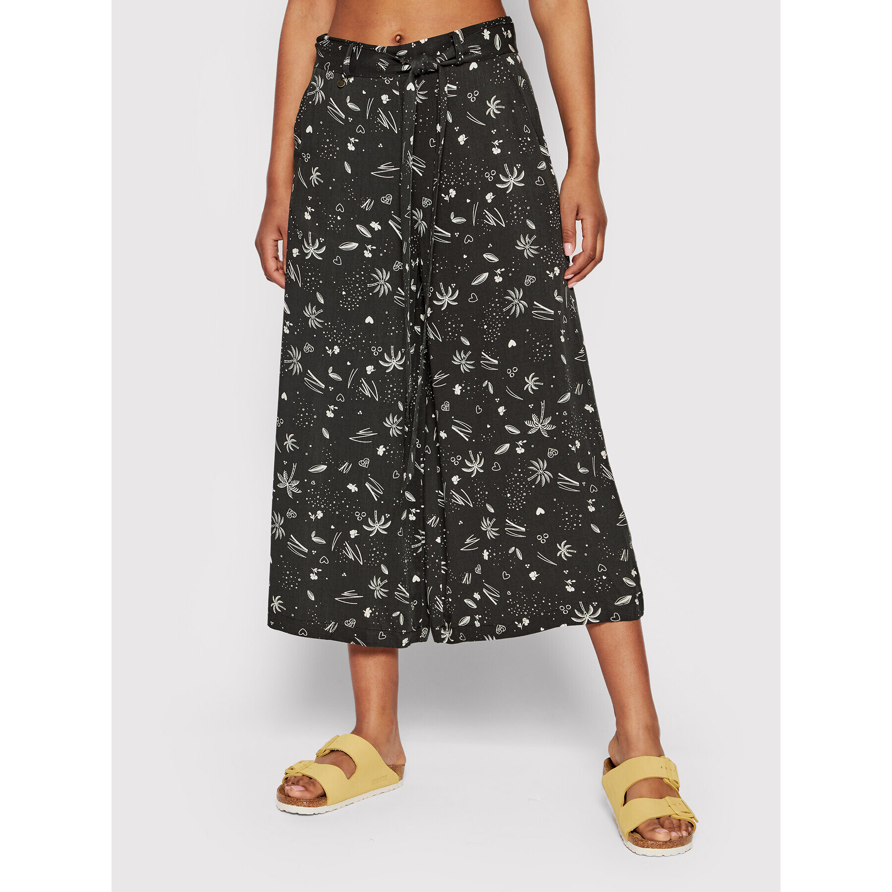 Femi Stories Pantaloni culotte Berni Gri Relaxed Fit - Pled.ro