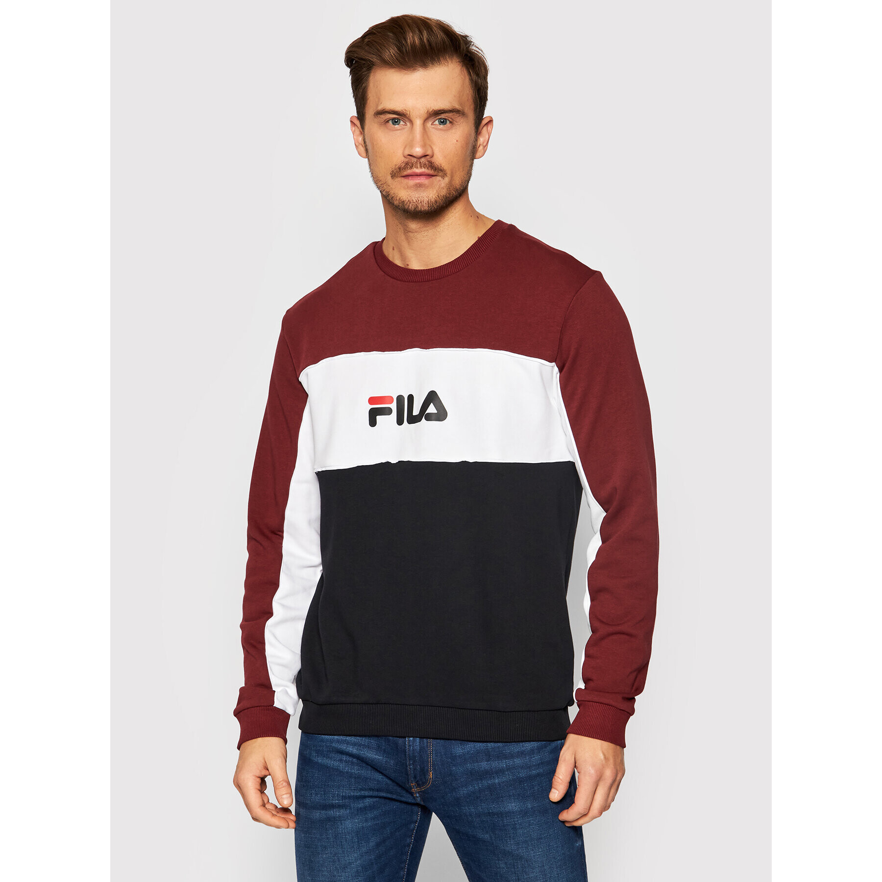 Fila Bluză Aqil Blocked Crew 688467 Colorat Regular Fit - Pled.ro