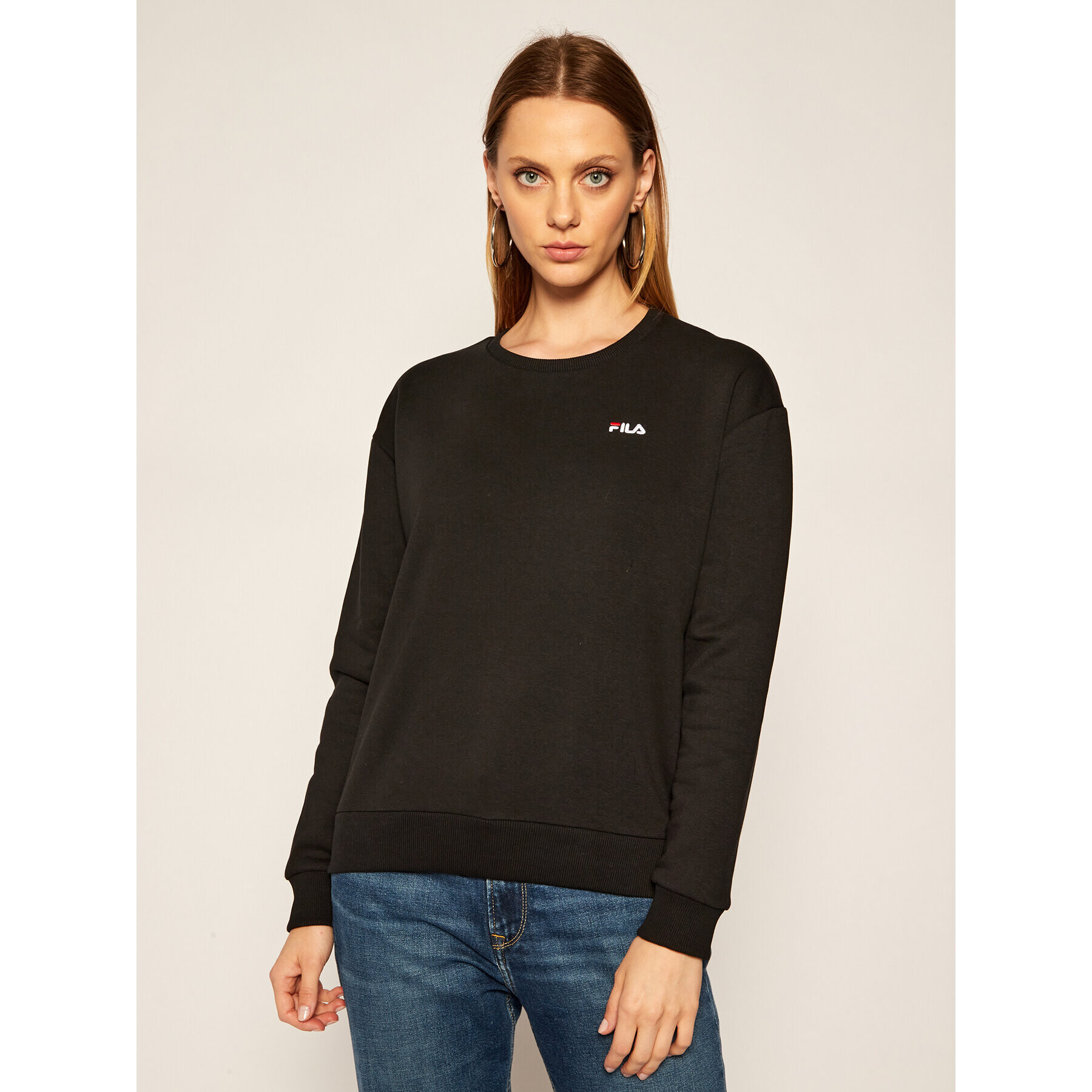 Fila Bluză Effie Crew Sweat 687467 Negru Regular Fit - Pled.ro