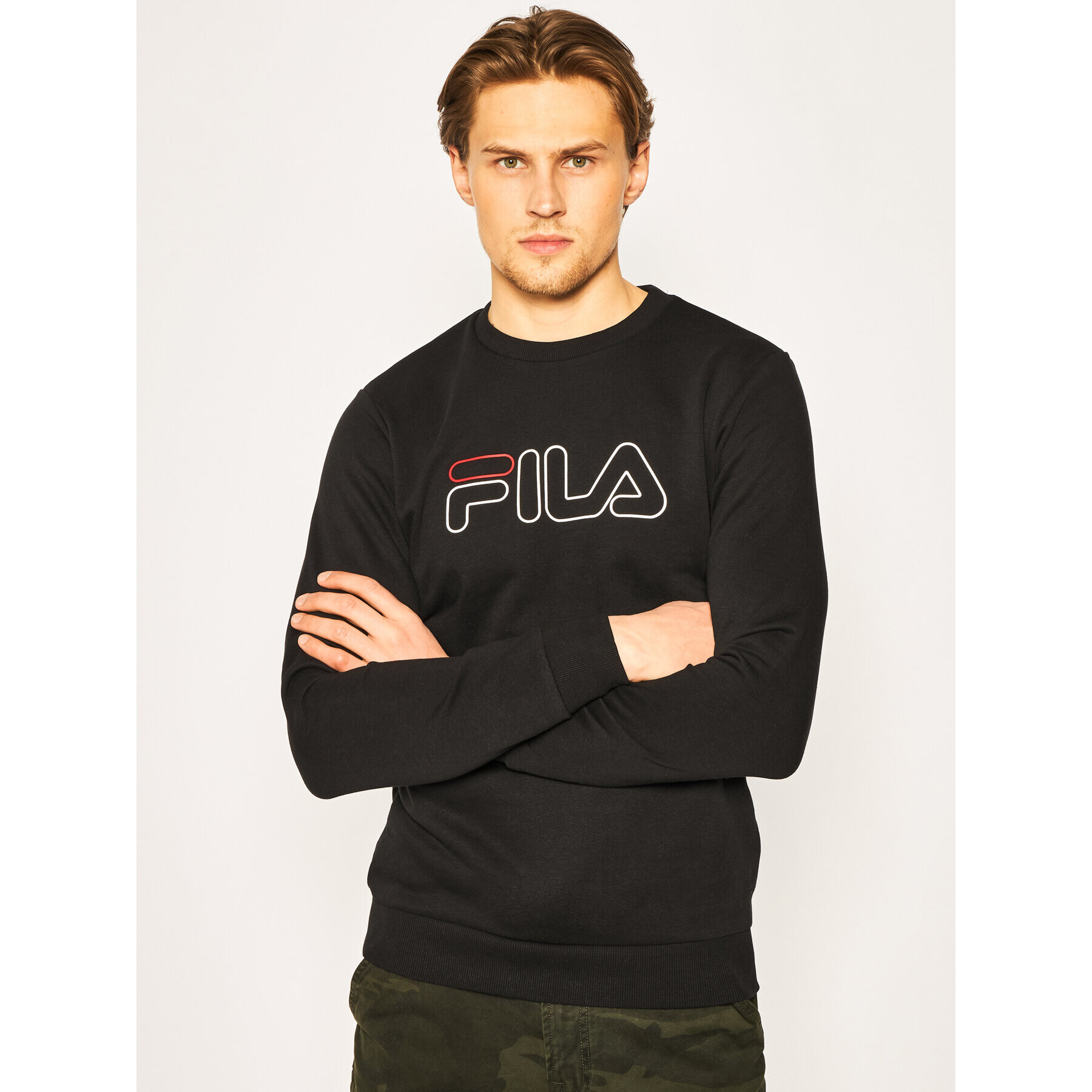 Fila Bluză Liam Crew 687139 Negru Regular Fit - Pled.ro