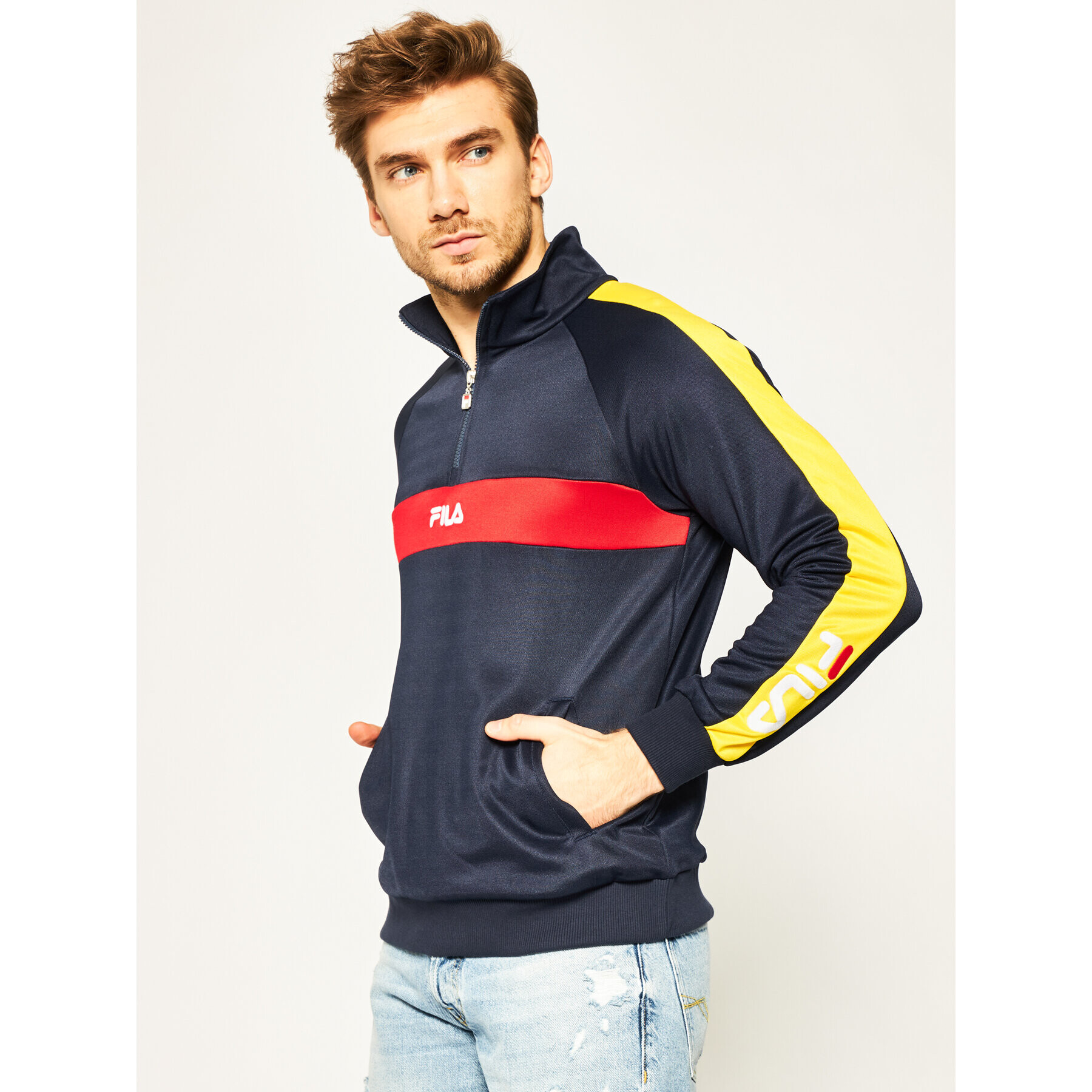 Fila Bluză Men Bayou Half Zip 687483 Bleumarin Regular Fit - Pled.ro