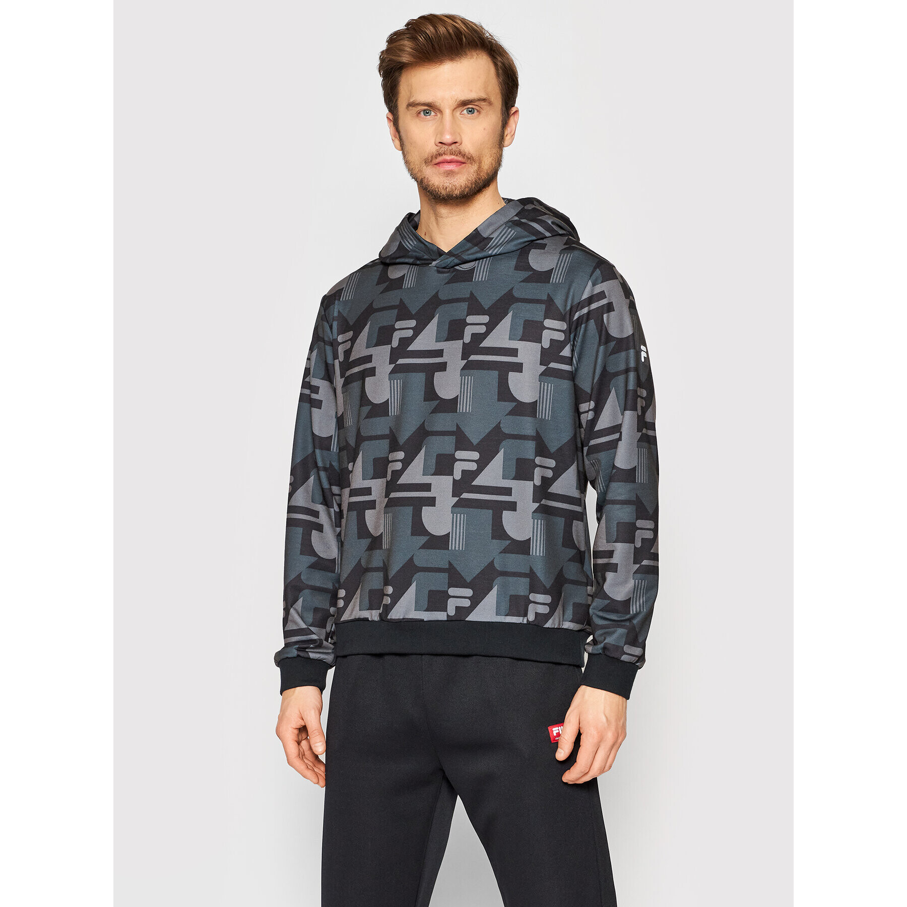 Fila Bluză Riad AOP FAM0065 Gri Regular Fit - Pled.ro