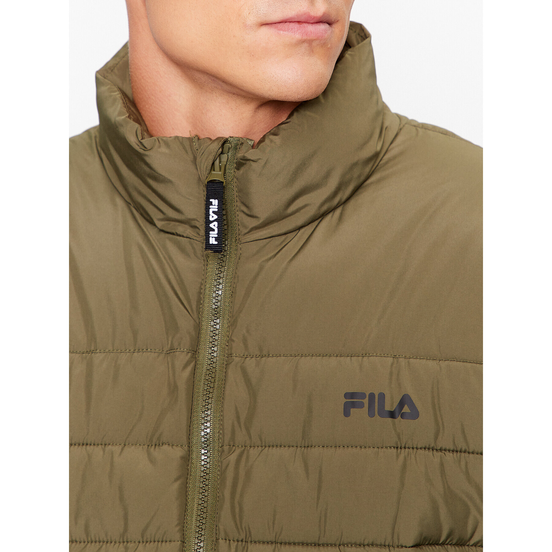 Fila Geacă din puf FAM0456 Verde Regular Fit - Pled.ro