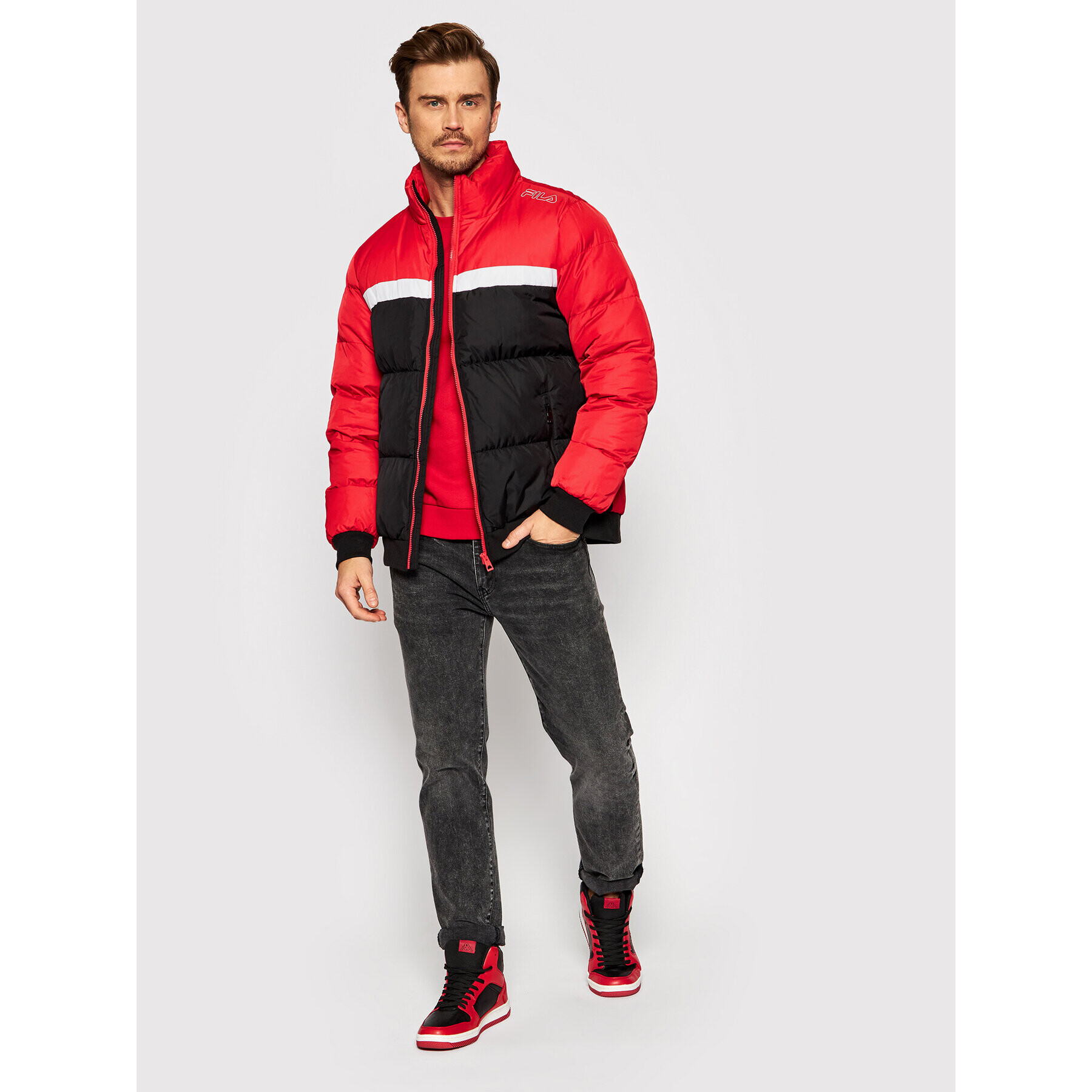 Fila Geacă din puf Oliver 683485 Roșu Regular Fit - Pled.ro