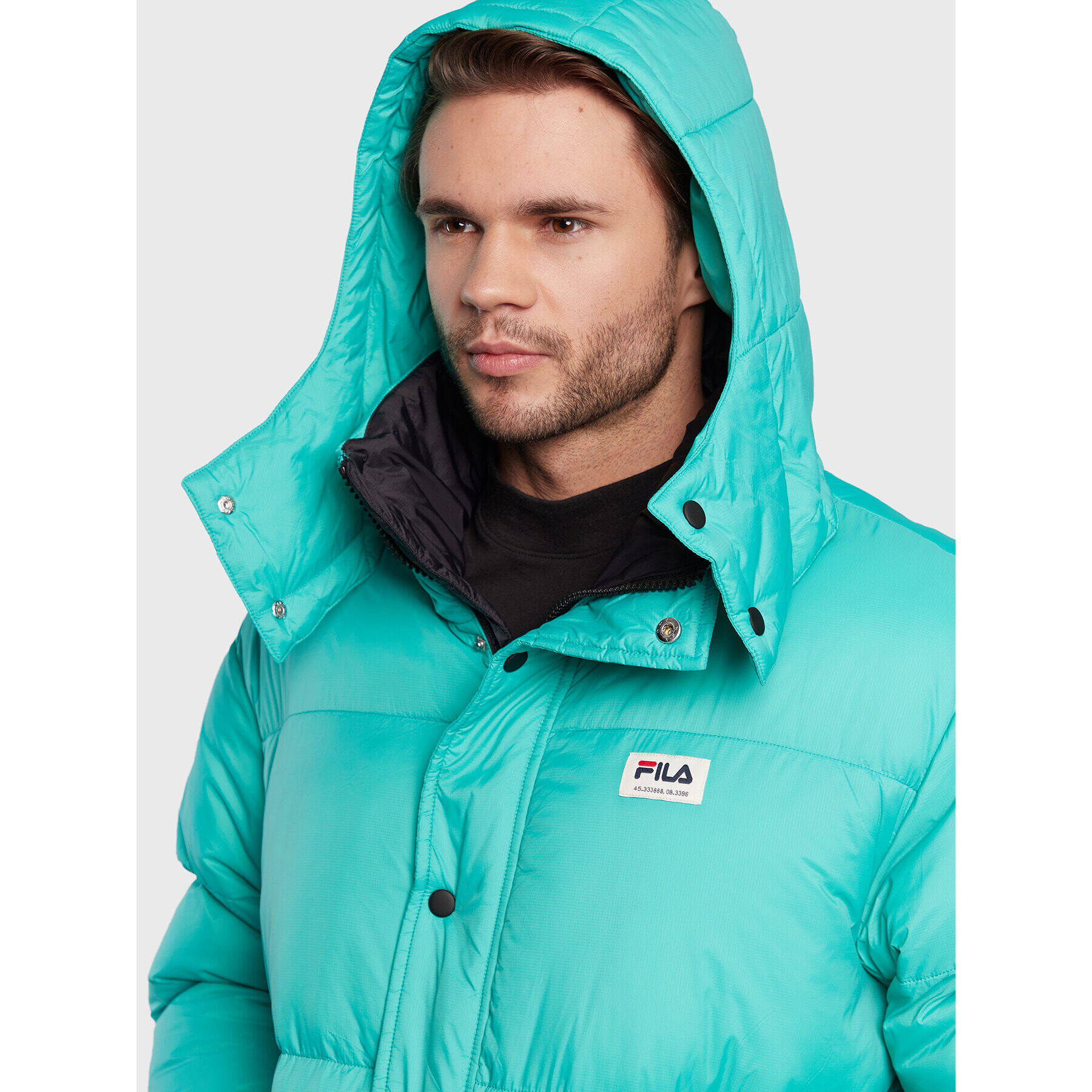 Fila Geacă din puf Tirebolu FAM0143 Verde Oversize - Pled.ro