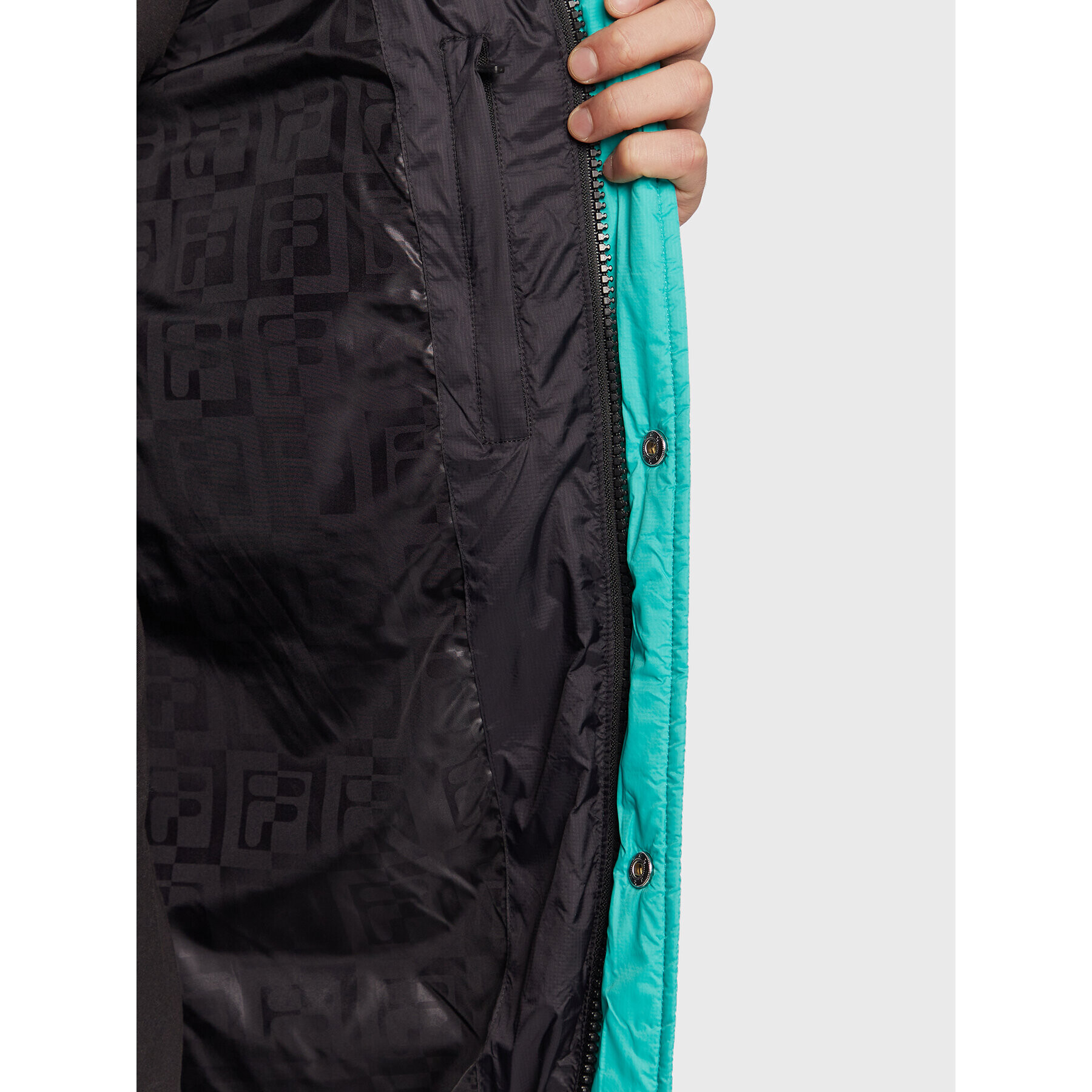 Fila Geacă din puf Tirebolu FAM0143 Verde Oversize - Pled.ro