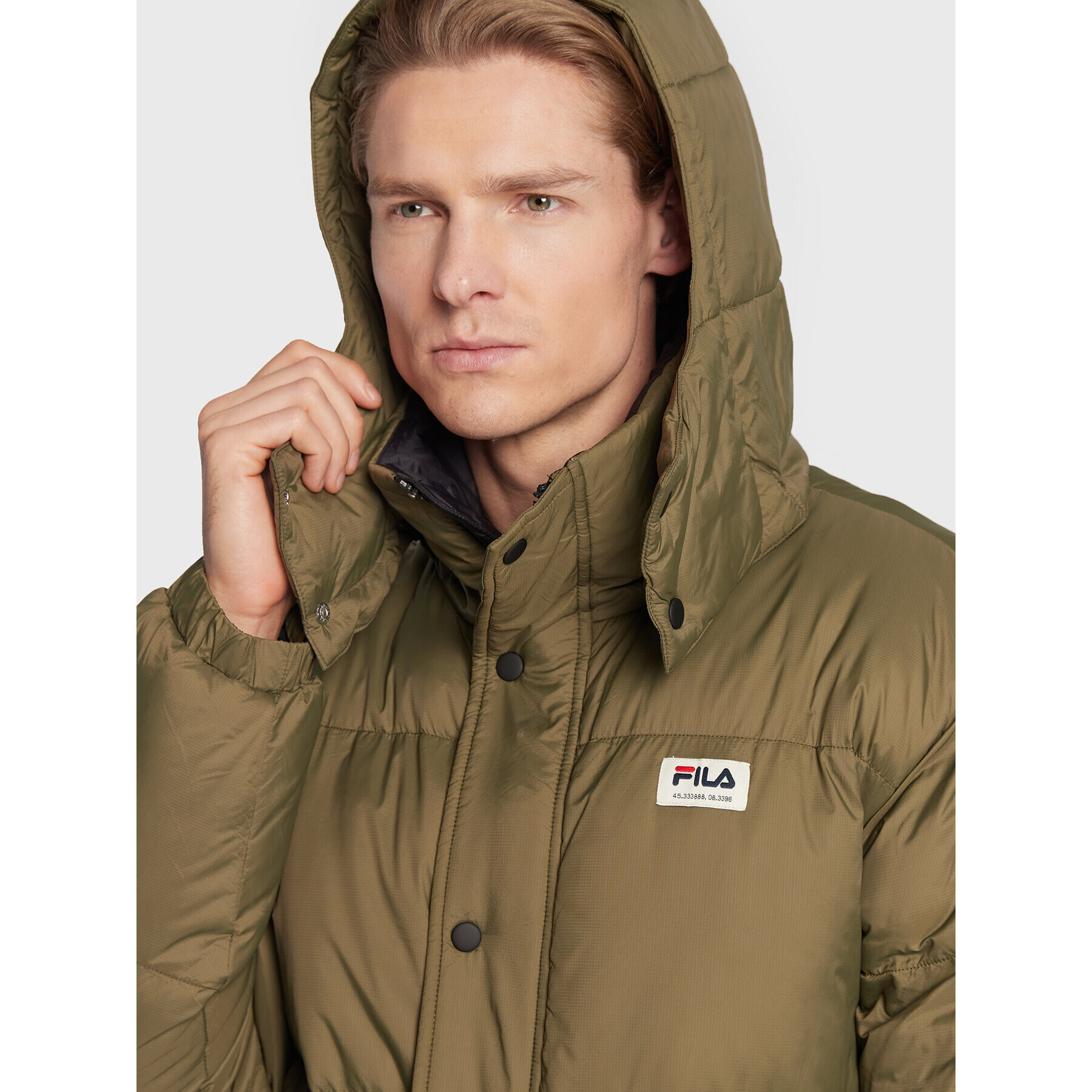 Fila Geacă din puf Tirebolu FAM0143 Verde Oversize - Pled.ro