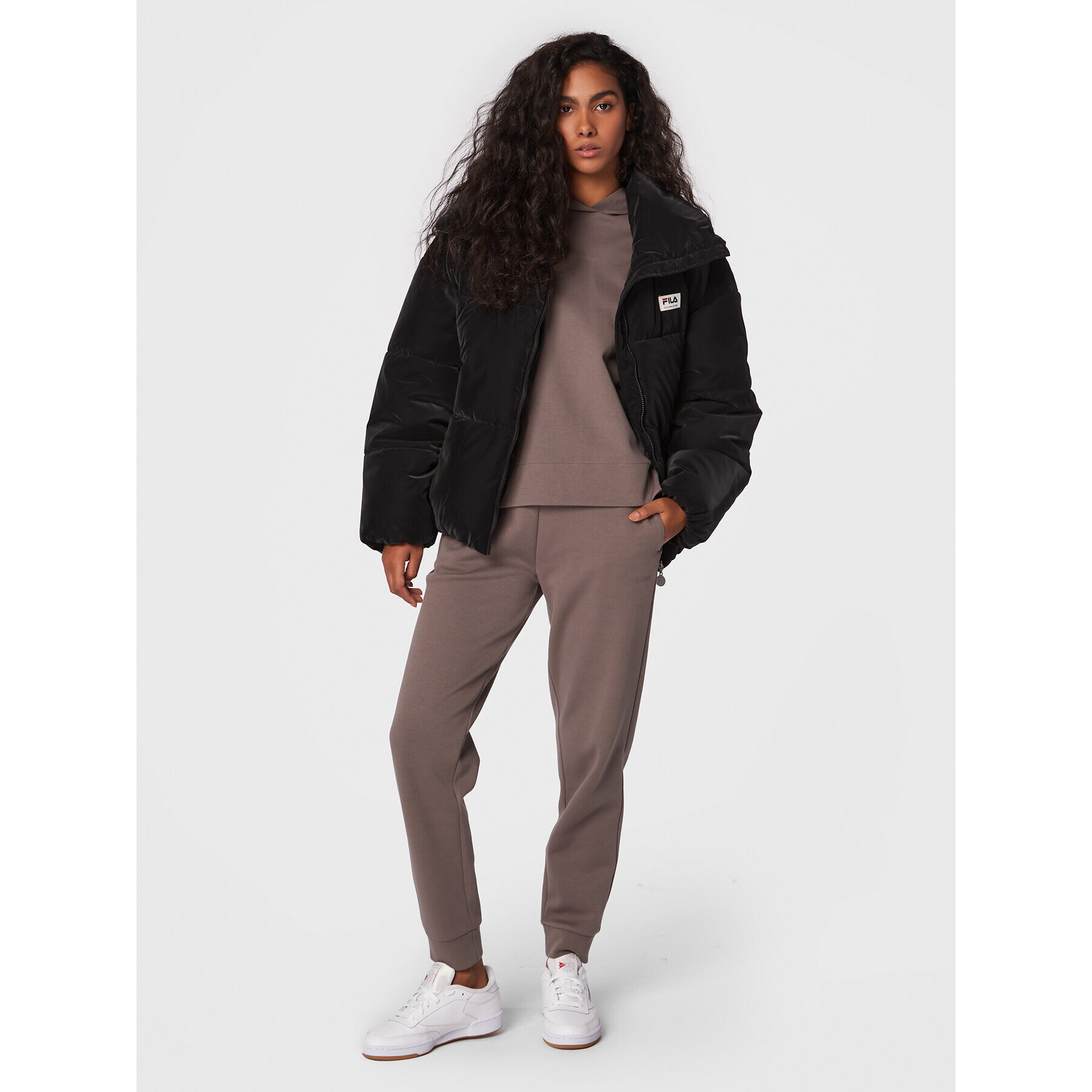 Fila Geacă din puf Trilj FAW0252 Negru Relaxed Fit - Pled.ro