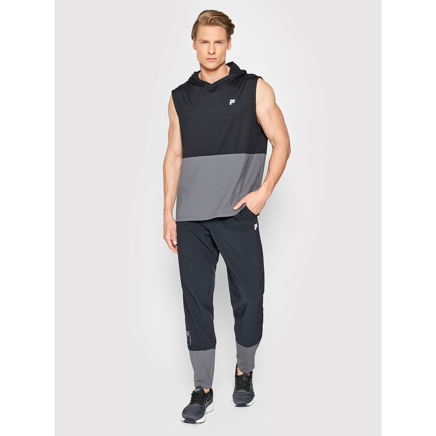 Fila Pantaloni trening Rossano FAM0066 Negru Regular Fit - Pled.ro