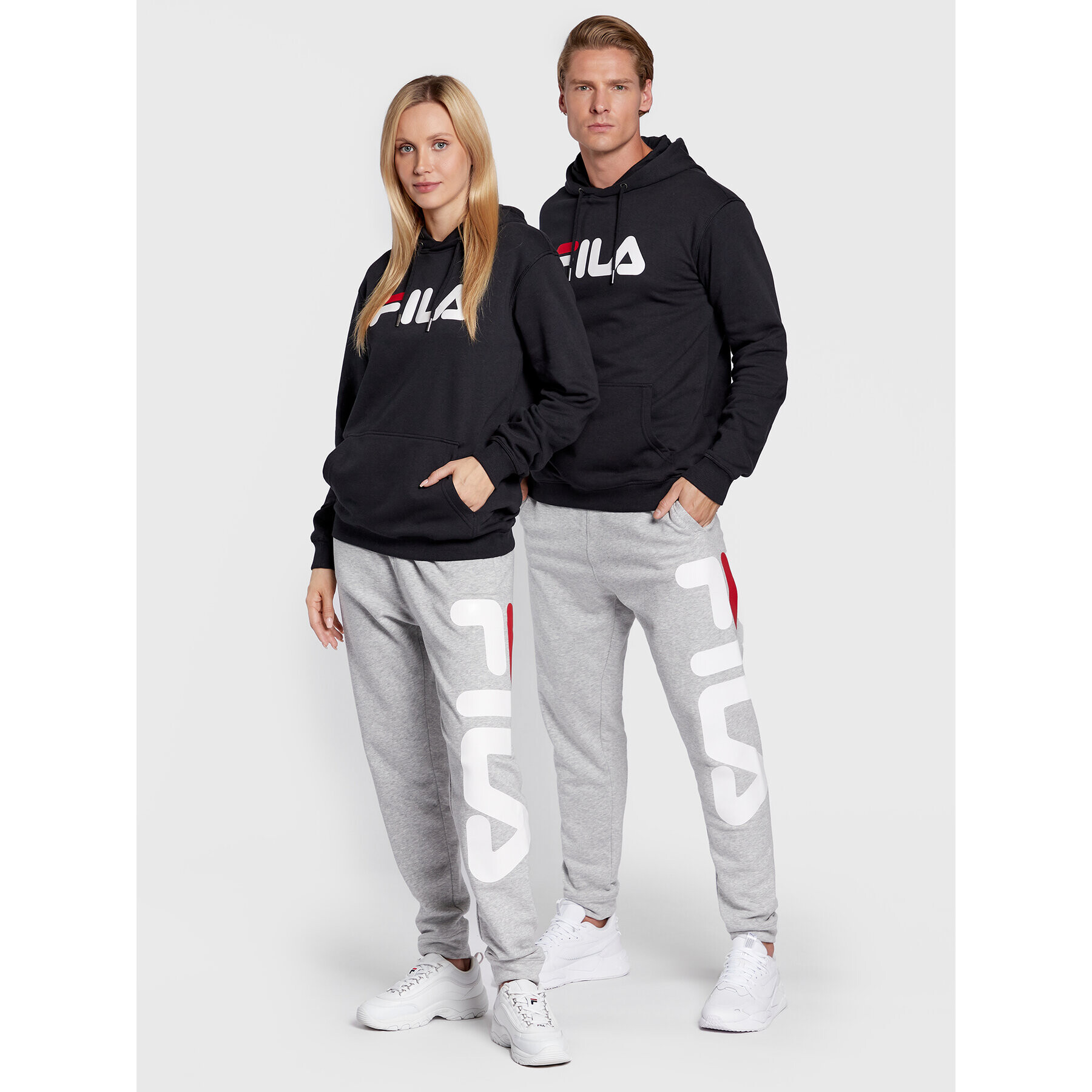 Fila Pantaloni trening Unisex Bronte FAU0093 Gri Regular Fit - Pled.ro