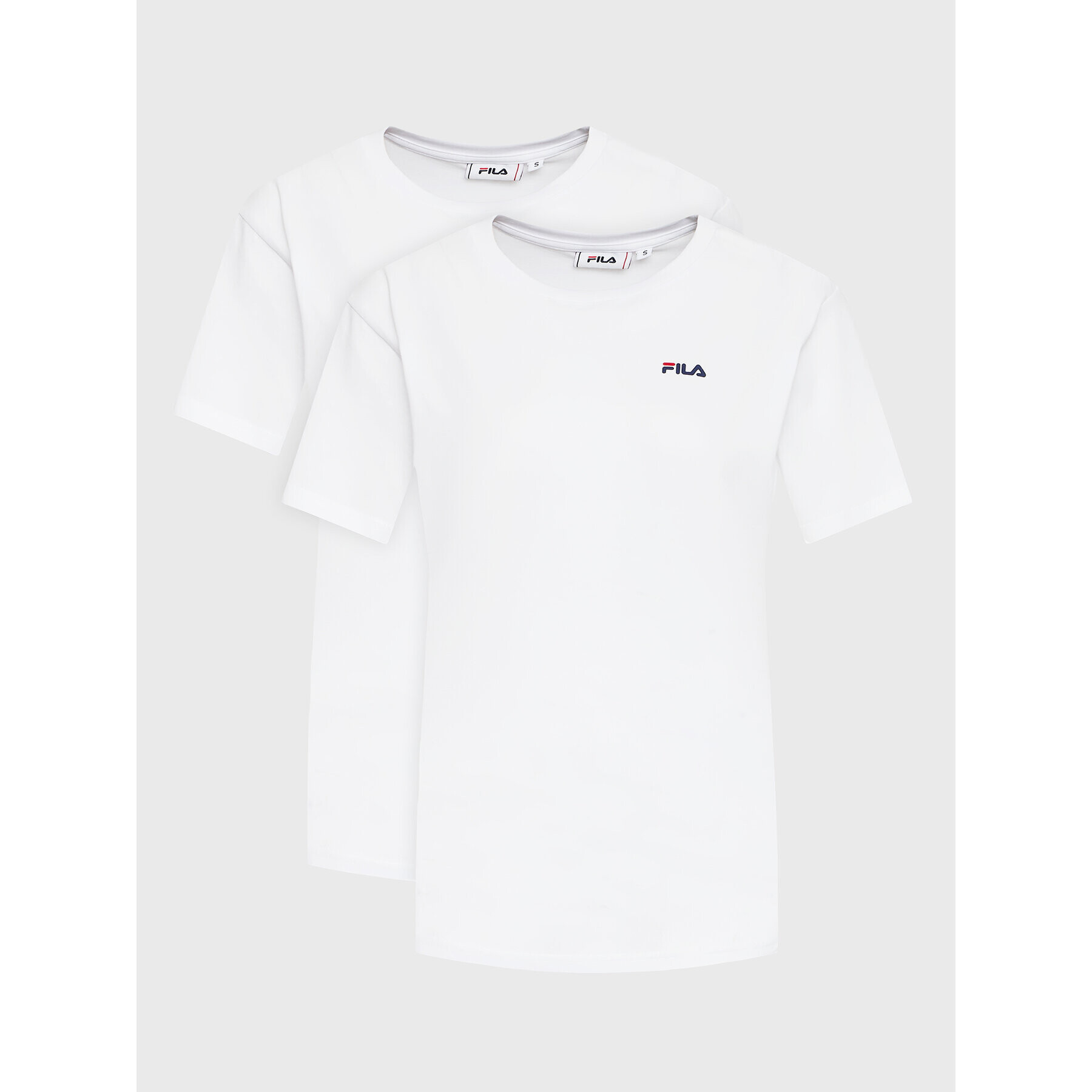 Fila Set 2 tricouri Bari FAW0139 Alb Regular Fit - Pled.ro