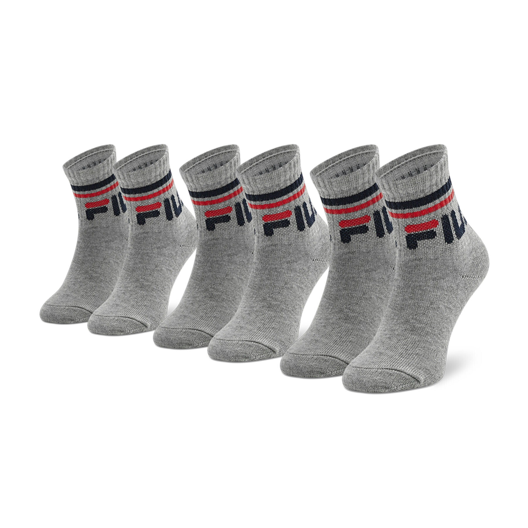 Fila Set de 3 perechi de șosete lungi pentru copii Calza Quarter F8338 Gri - Pled.ro