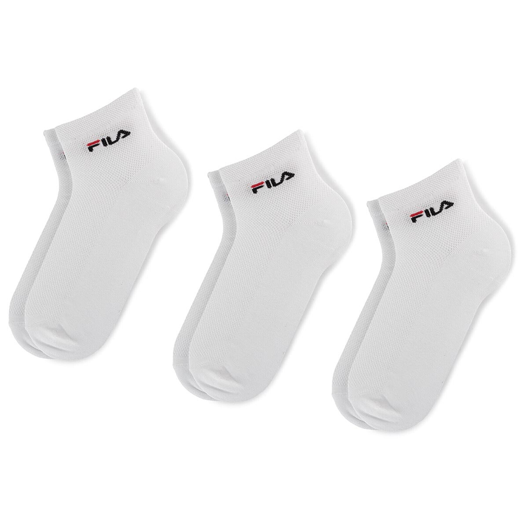 Fila Set de 3 perechi de șosete medii pentru bărbați Calza Quarter F1742 Alb - Pled.ro