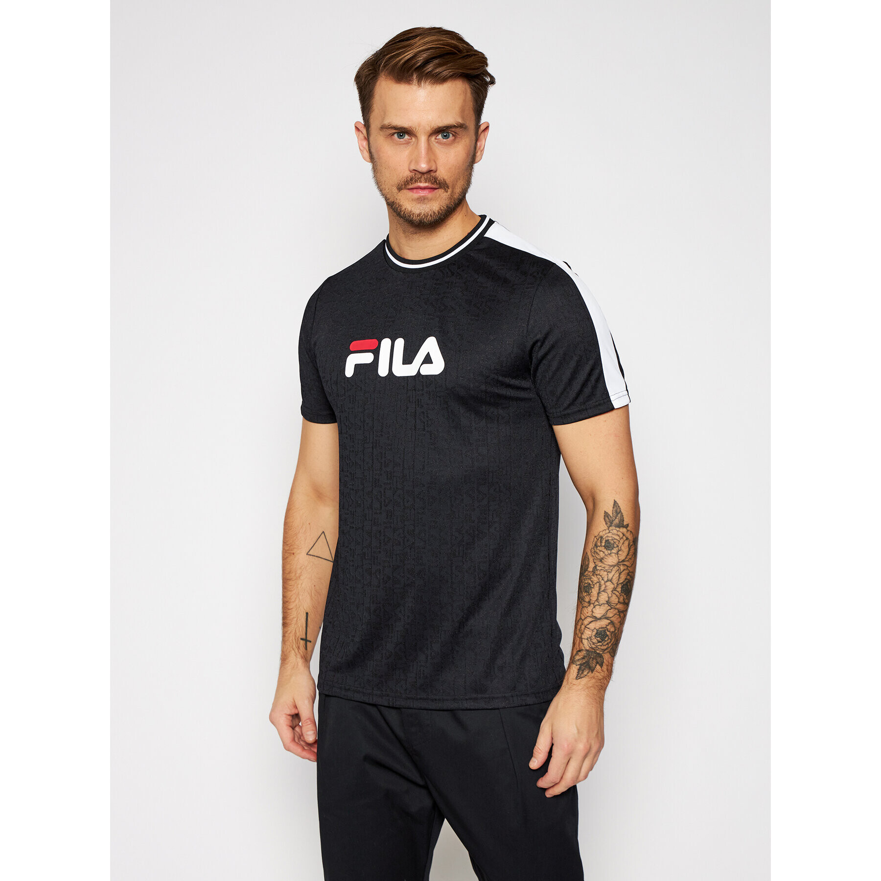 Fila Tricou Barke 688079 Negru Regular Fit - Pled.ro