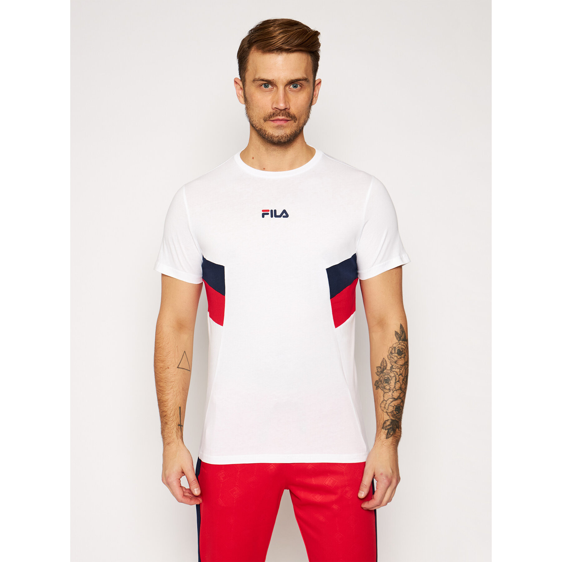 Fila Tricou Barry Tee 687482 Alb Regular Fit - Pled.ro