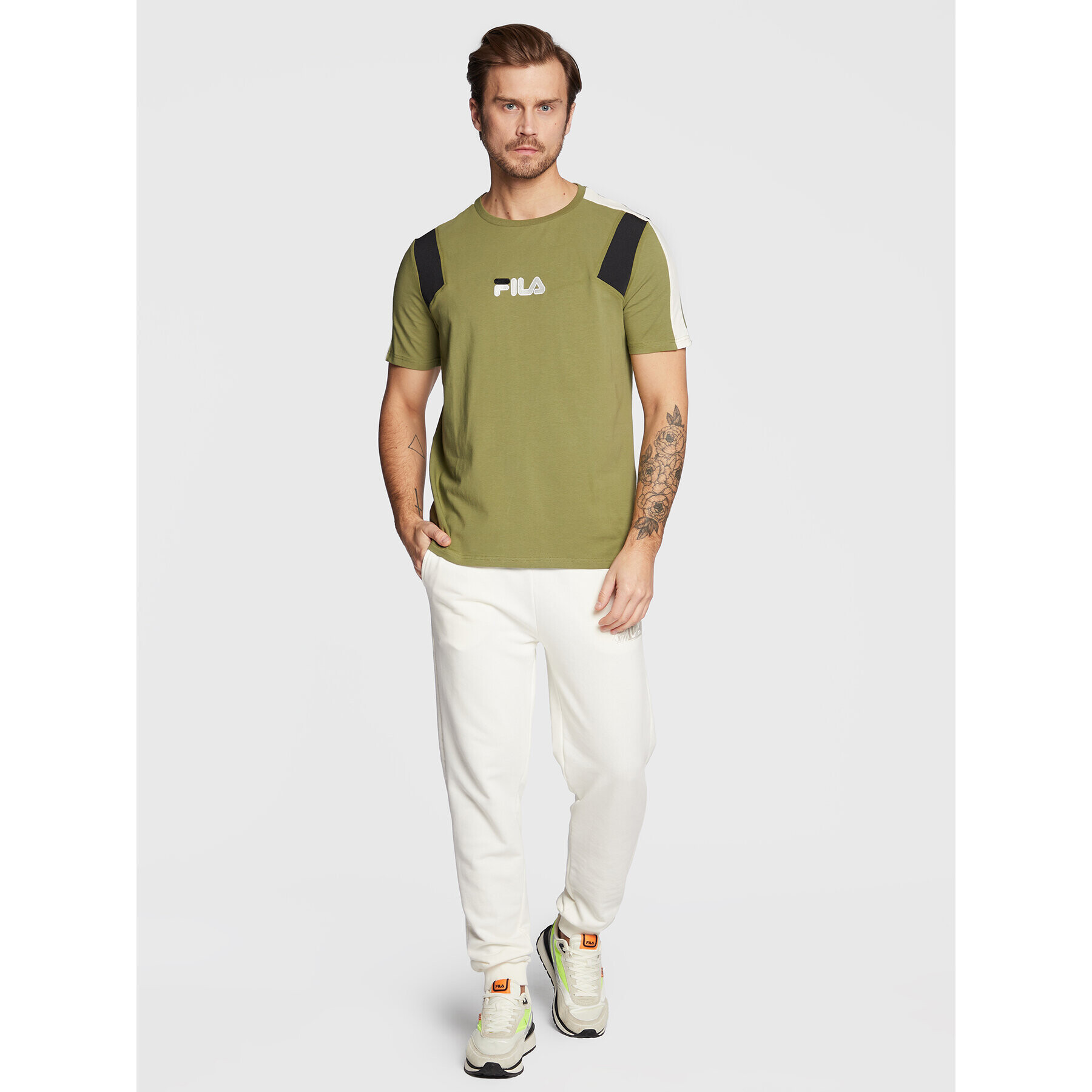 Fila Tricou Bormio FAM0175 Verde Regular Fit - Pled.ro