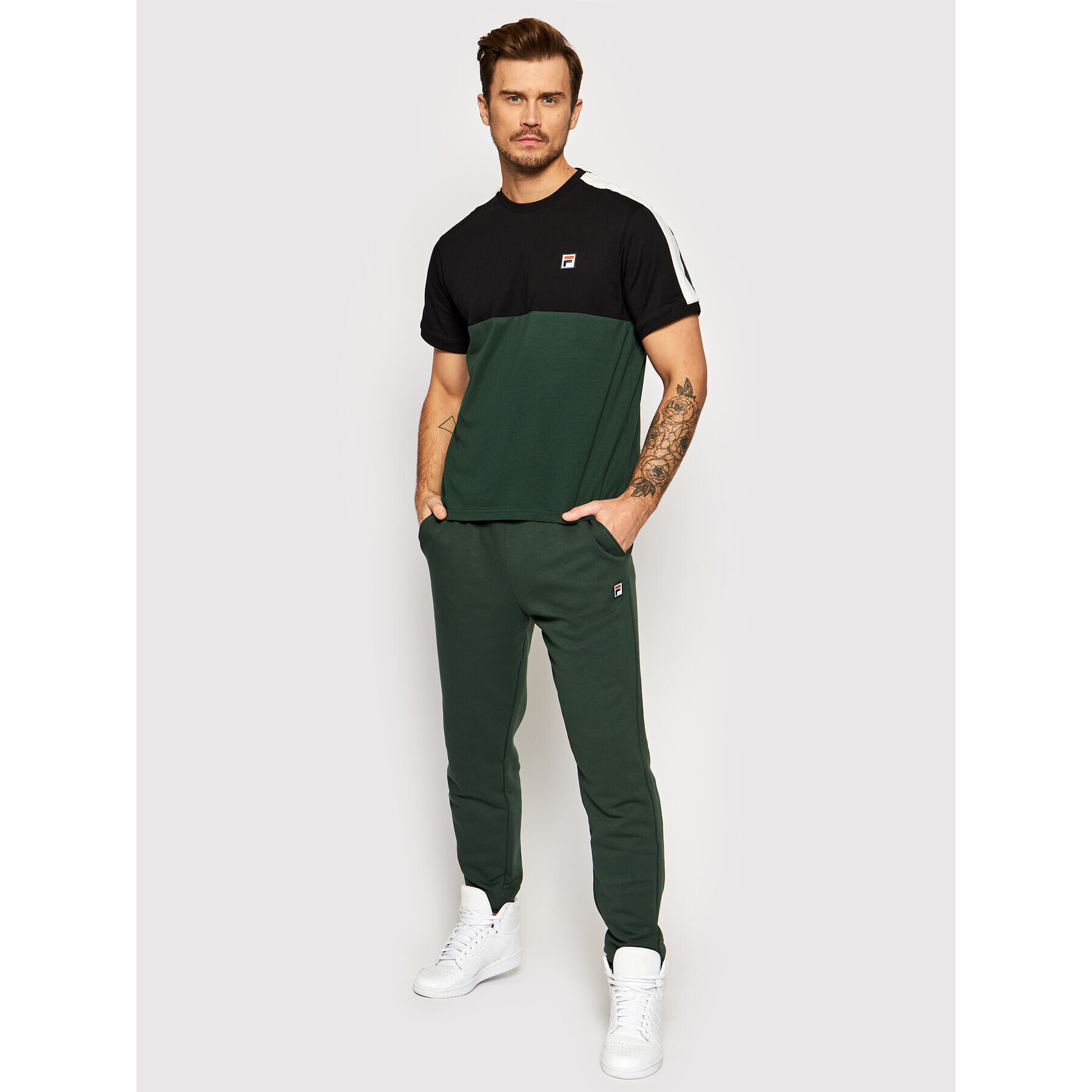 Fila Tricou Cian Blocked 688985 Verde Regular Fit - Pled.ro