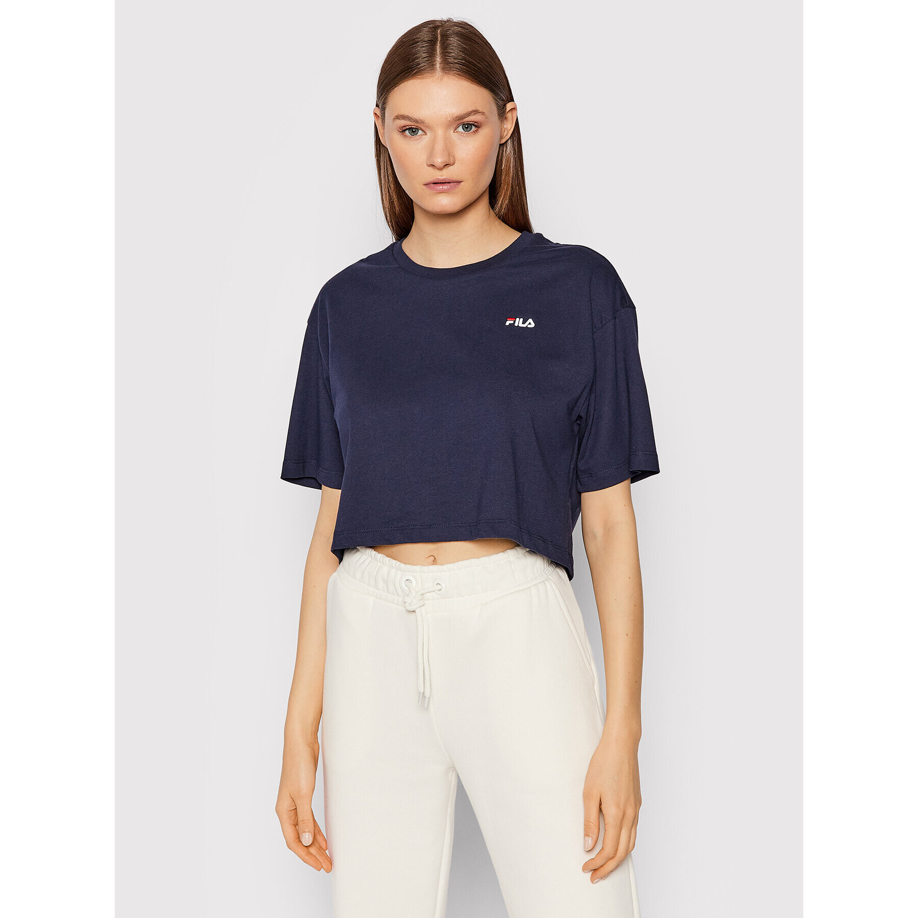 Fila Tricou Ellasyn 688929 Bleumarin Cropped Fit - Pled.ro