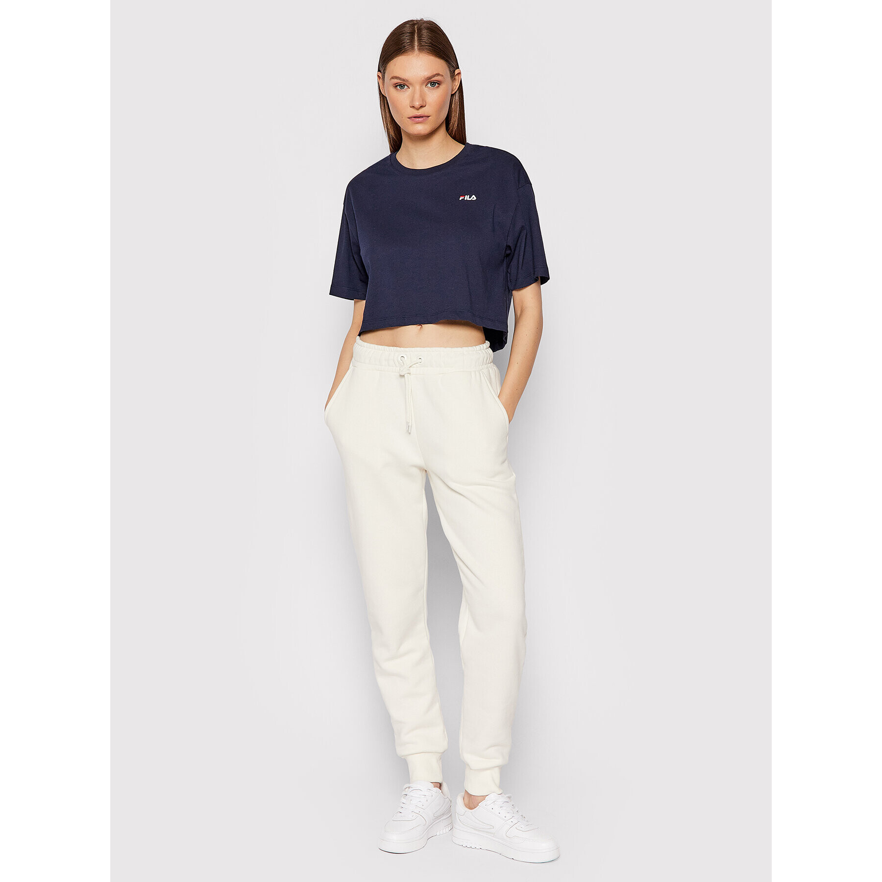 Fila Tricou Ellasyn 688929 Bleumarin Cropped Fit - Pled.ro