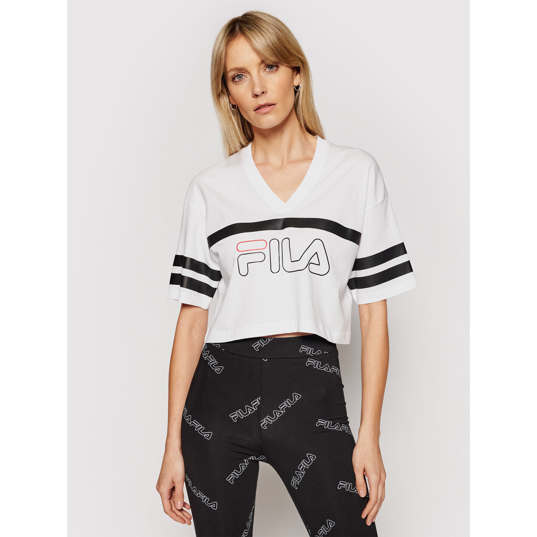 Fila Tricou Jaina 683297 Alb Cropped Fit - Pled.ro