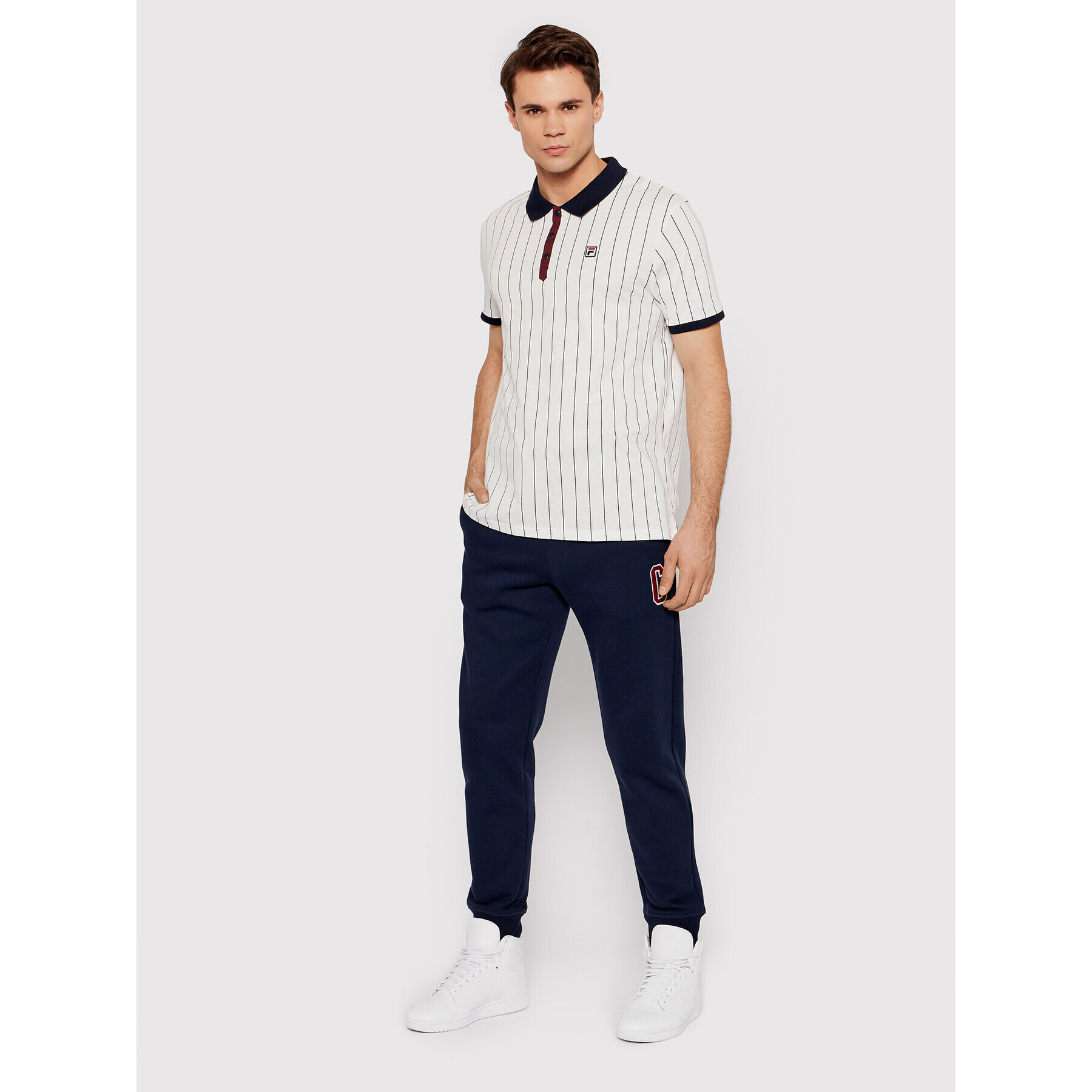 Fila Tricou polo 687654 Alb Regular Fit - Pled.ro