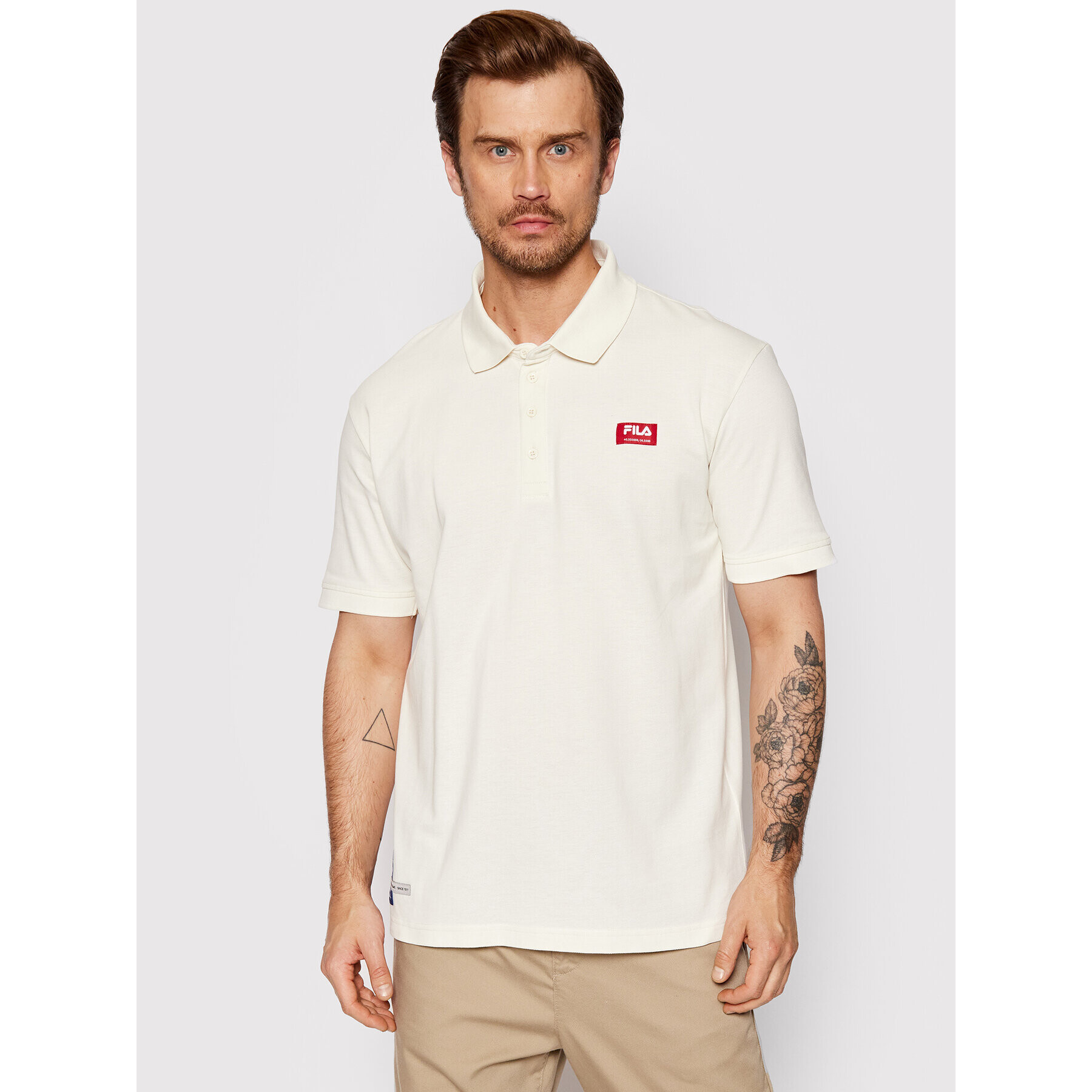 Fila Tricou polo Tutak FAM0008 Alb Regular Fit - Pled.ro