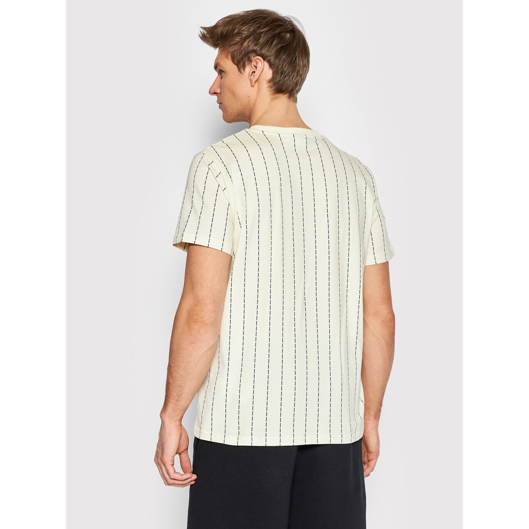 Fila Tricou Tanum Pinstripe FAM0027 Galben Regular Fit - Pled.ro