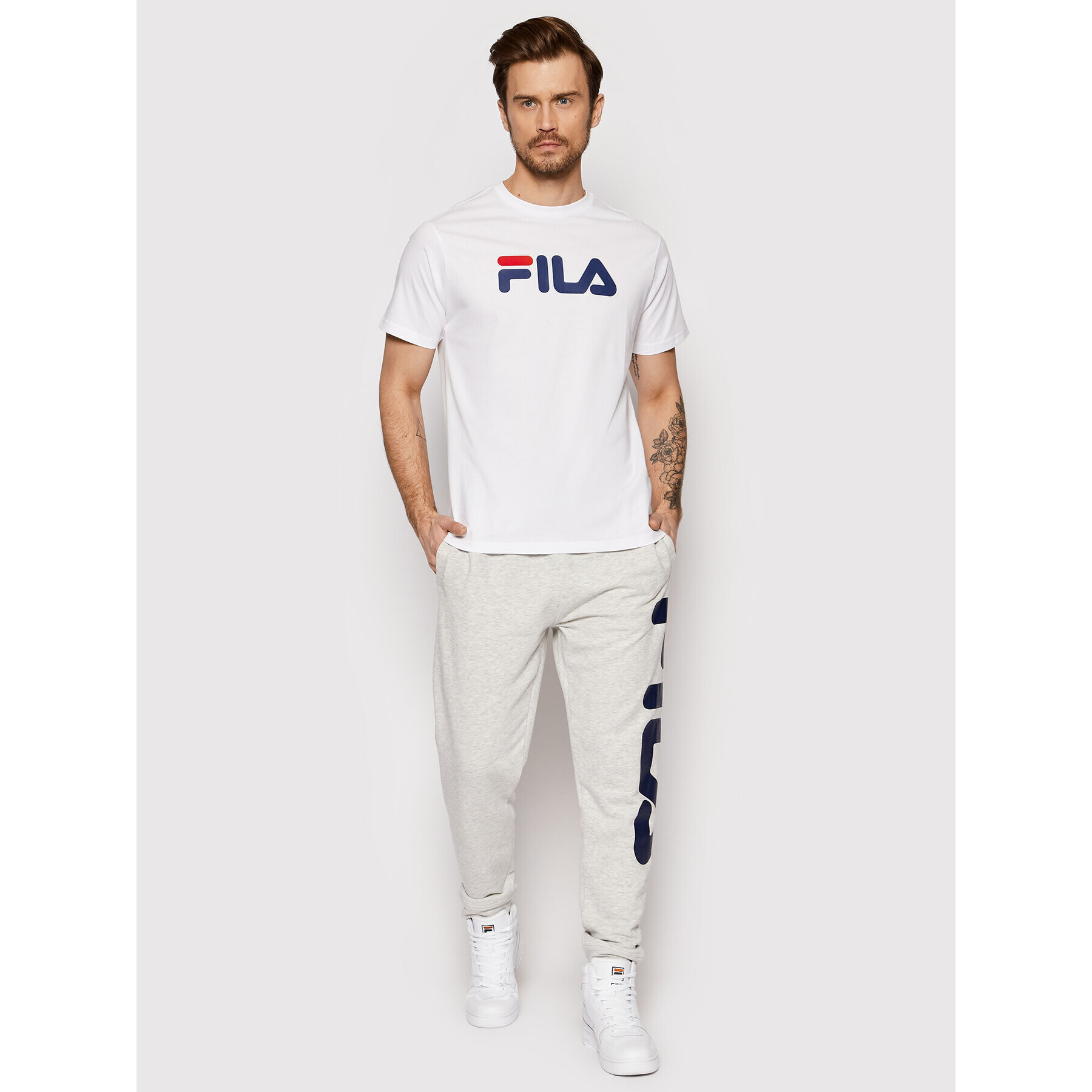 Fila Tricou Unisex Bellano FAU0067 Alb Regular Fit - Pled.ro