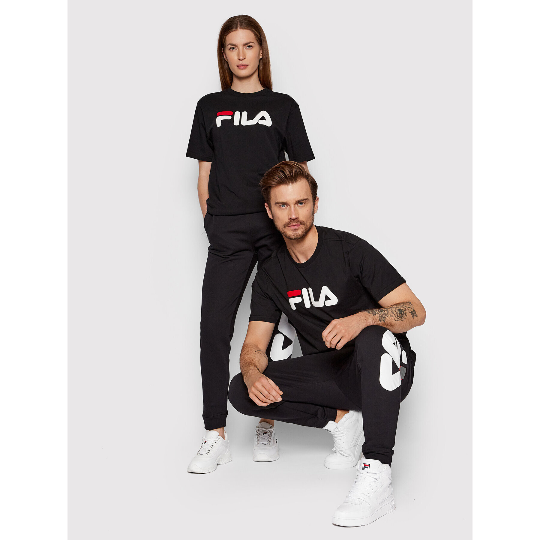 Fila Tricou Unisex Bellano FAU0067 Negru Regular Fit - Pled.ro