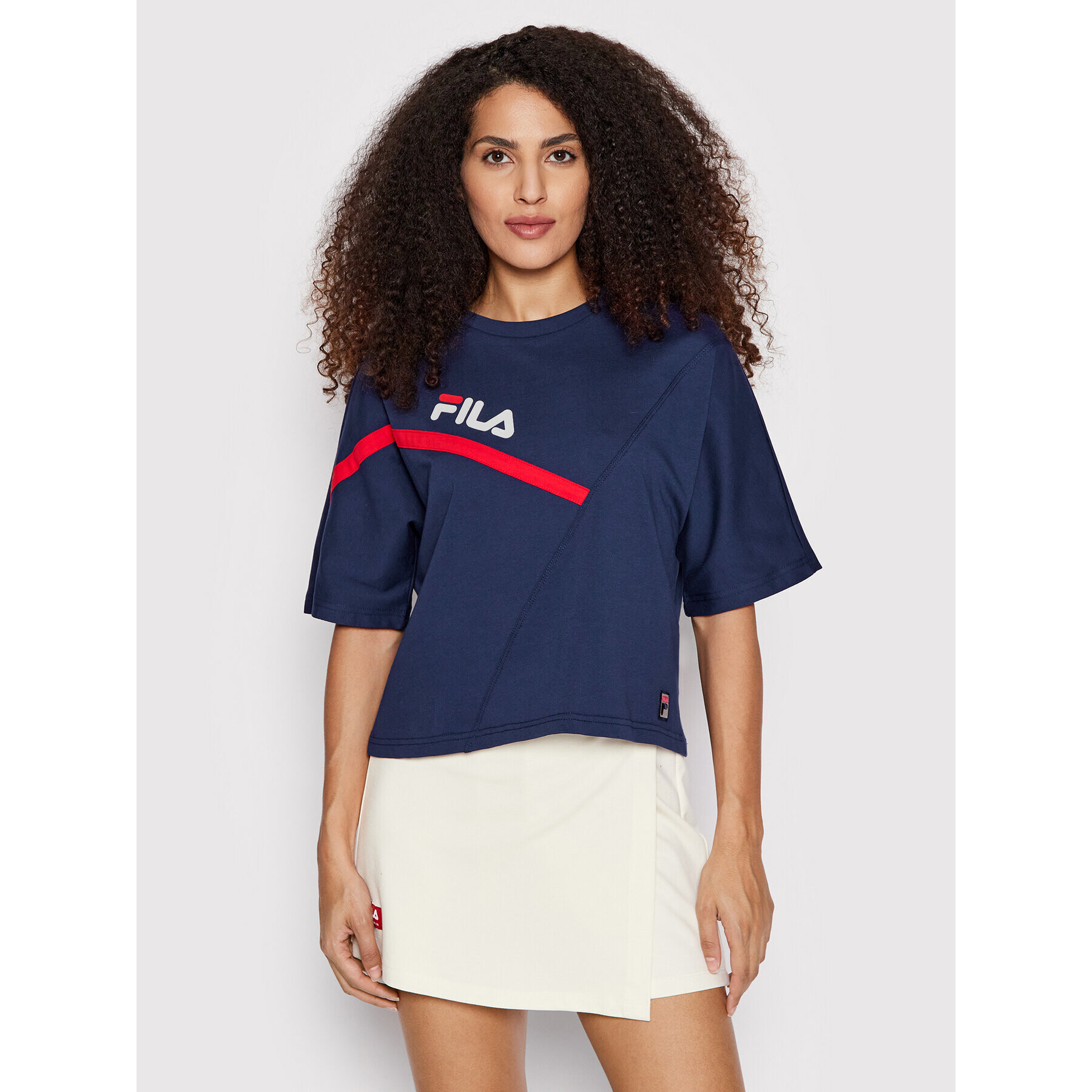 Fila Tricou Zug FAW0156 Bleumarin Cropped Fit - Pled.ro