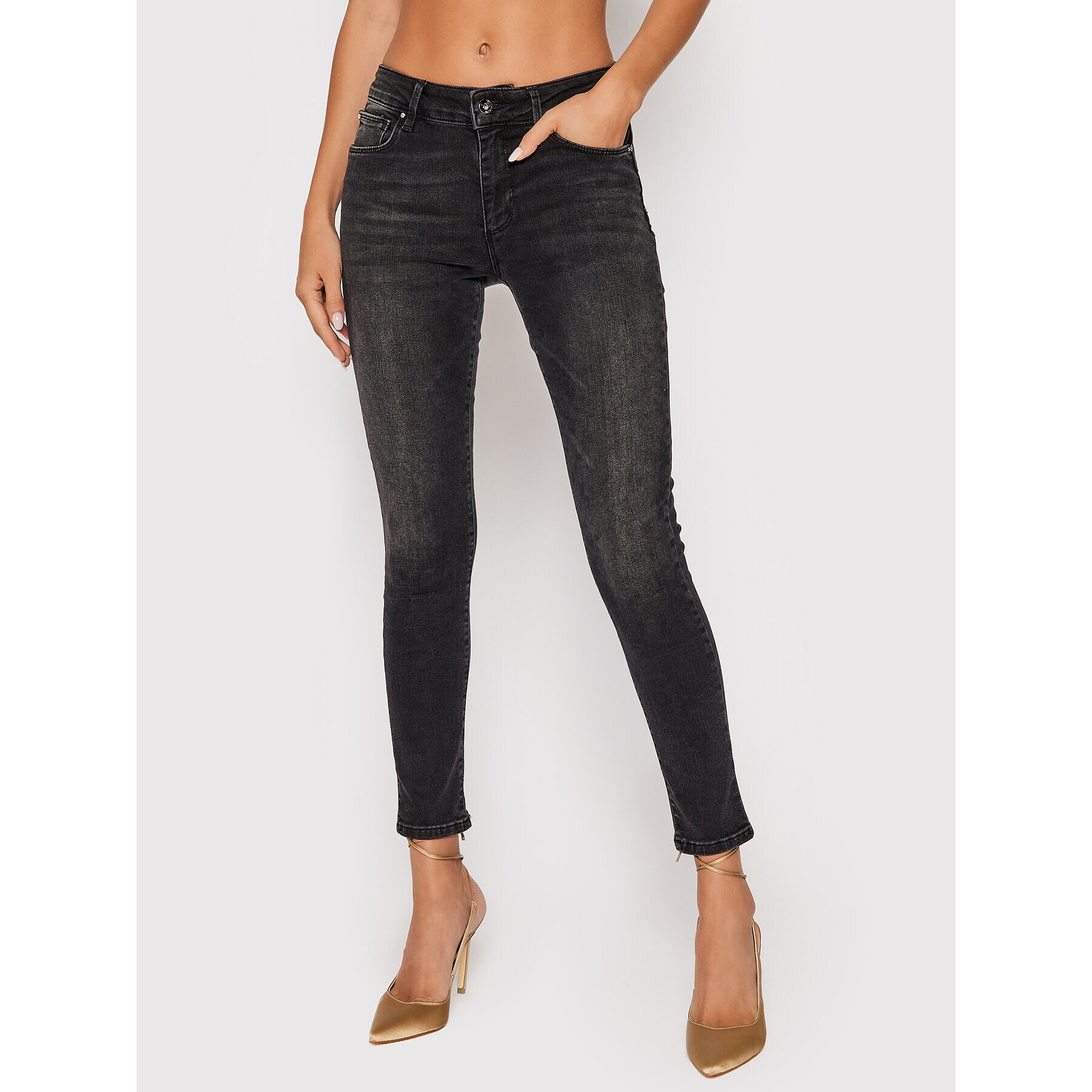 Fracomina Blugi FP21WV8023D40901 Negru Skinny Fit - Pled.ro