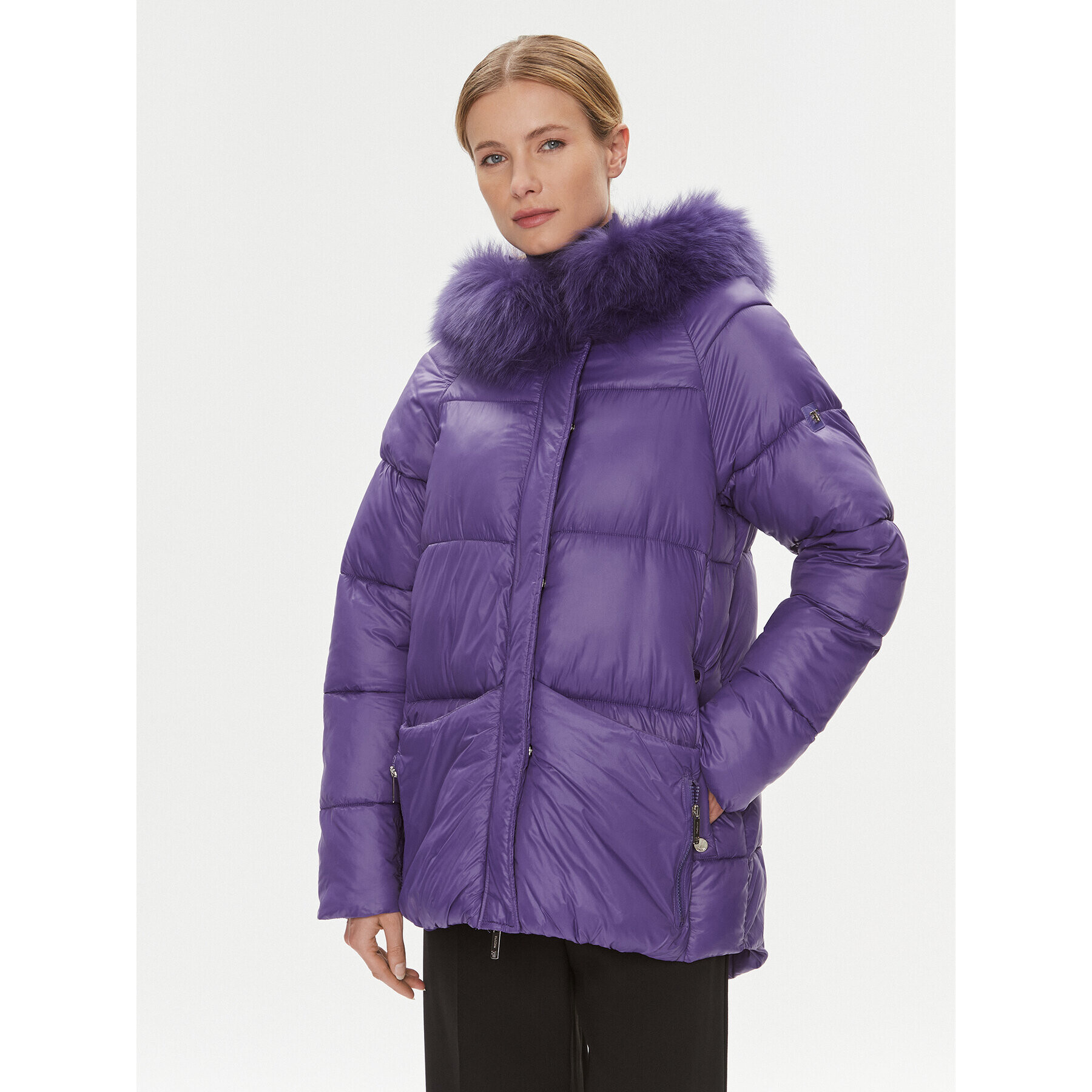 Fracomina Geacă din puf FJ23WC3001O42301 Violet Regular Fit - Pled.ro