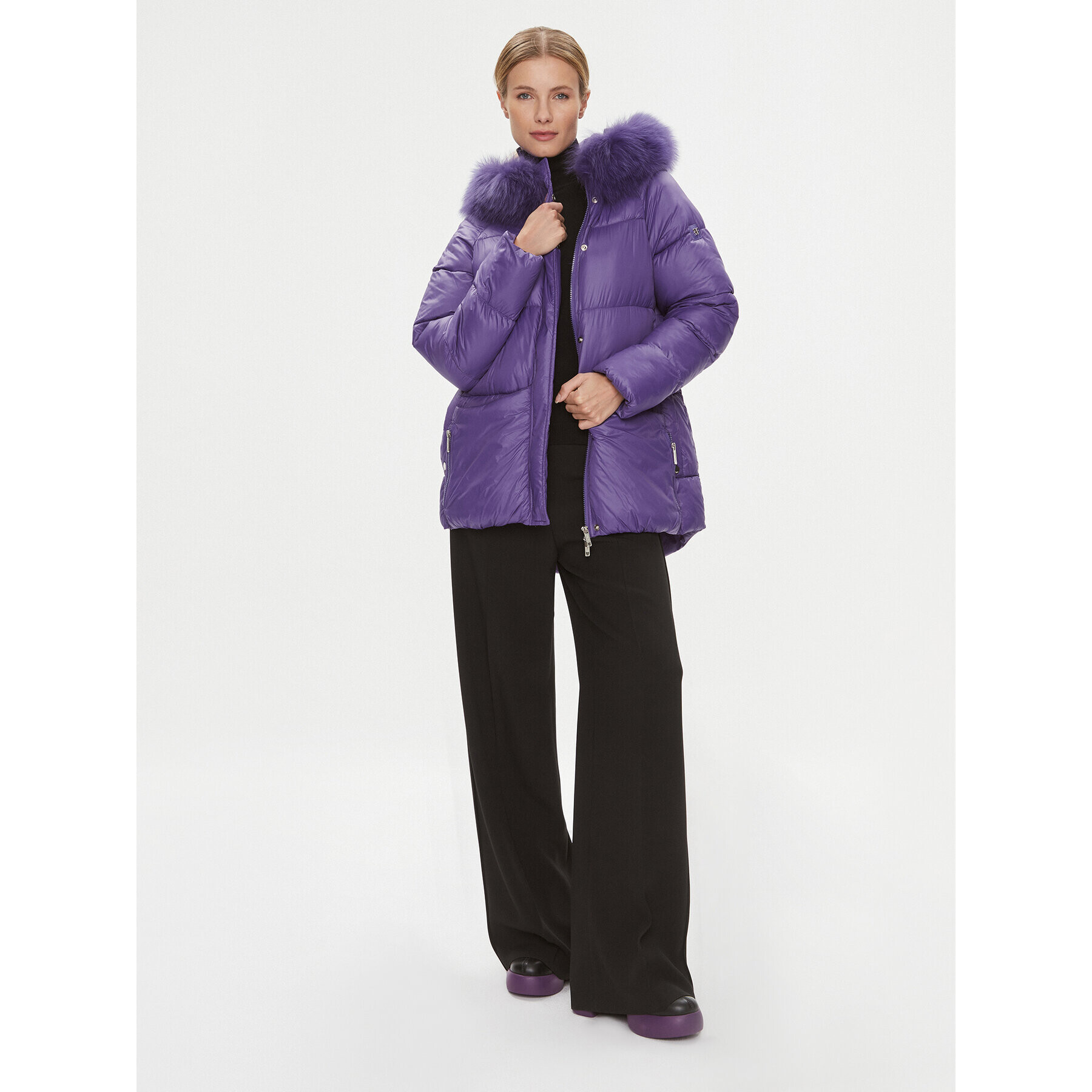 Fracomina Geacă din puf FJ23WC3001O42301 Violet Regular Fit - Pled.ro