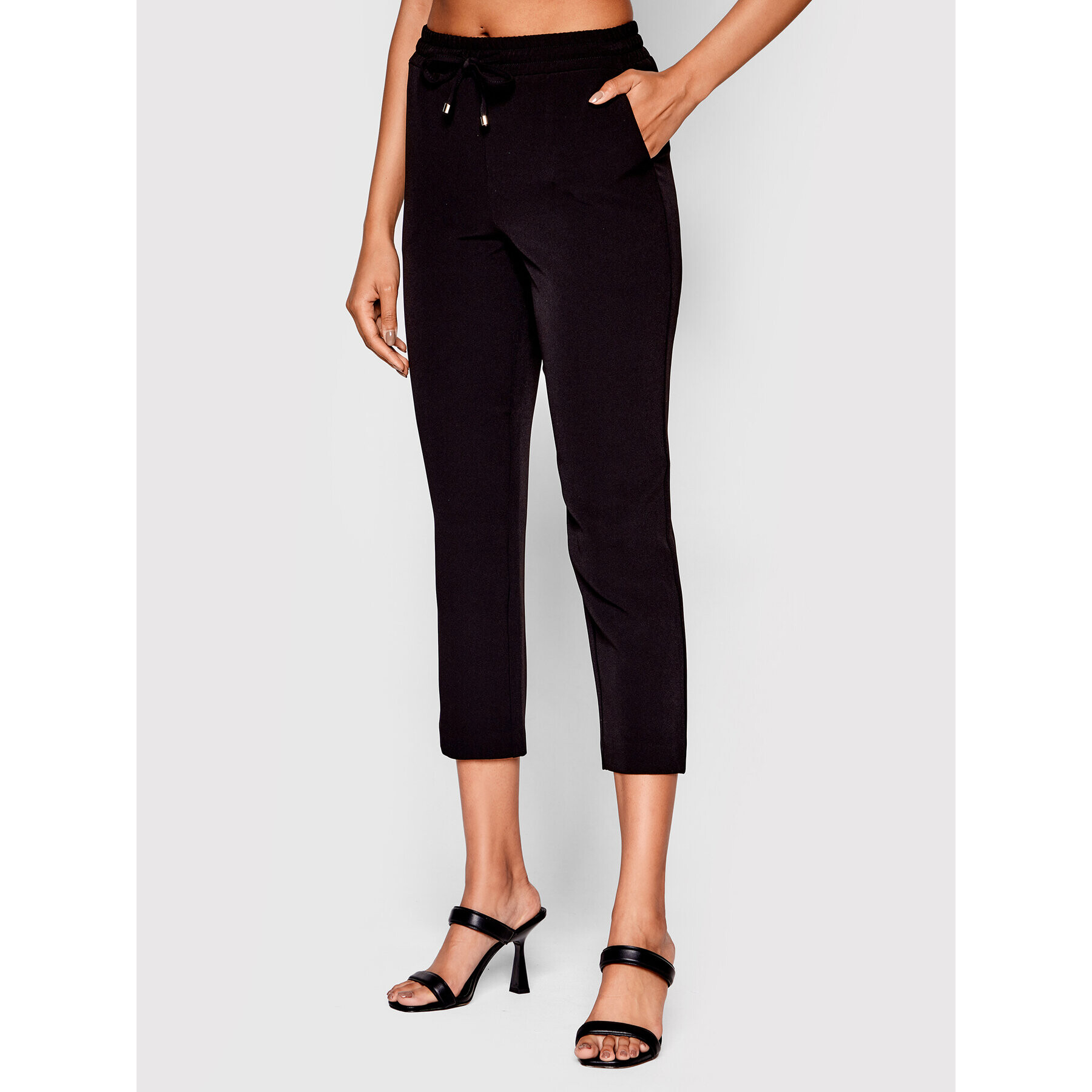 Fracomina Pantaloni din material FR22WV4003W42901 Negru Regular Fit - Pled.ro