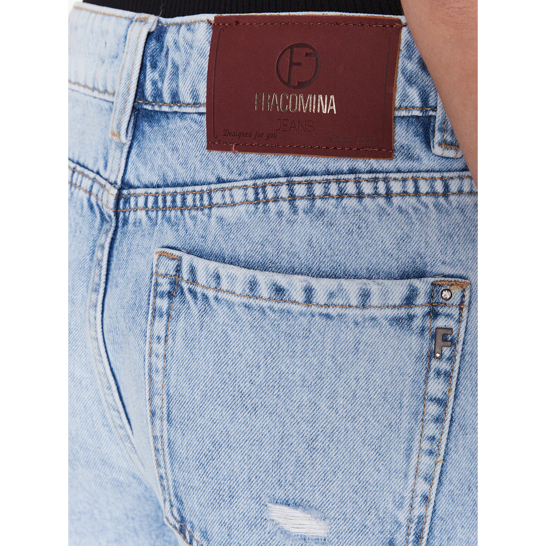 Fracomina Pantaloni scurți de blugi FP23SV6002D41903 Albastru Regular Fit - Pled.ro