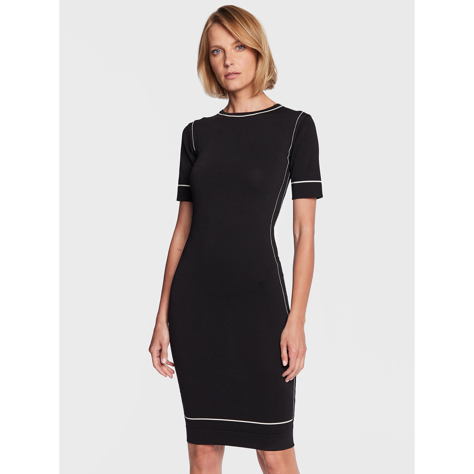 Fracomina Rochie tricotată FS23SD5006K41701 Negru Slim Fit - Pled.ro