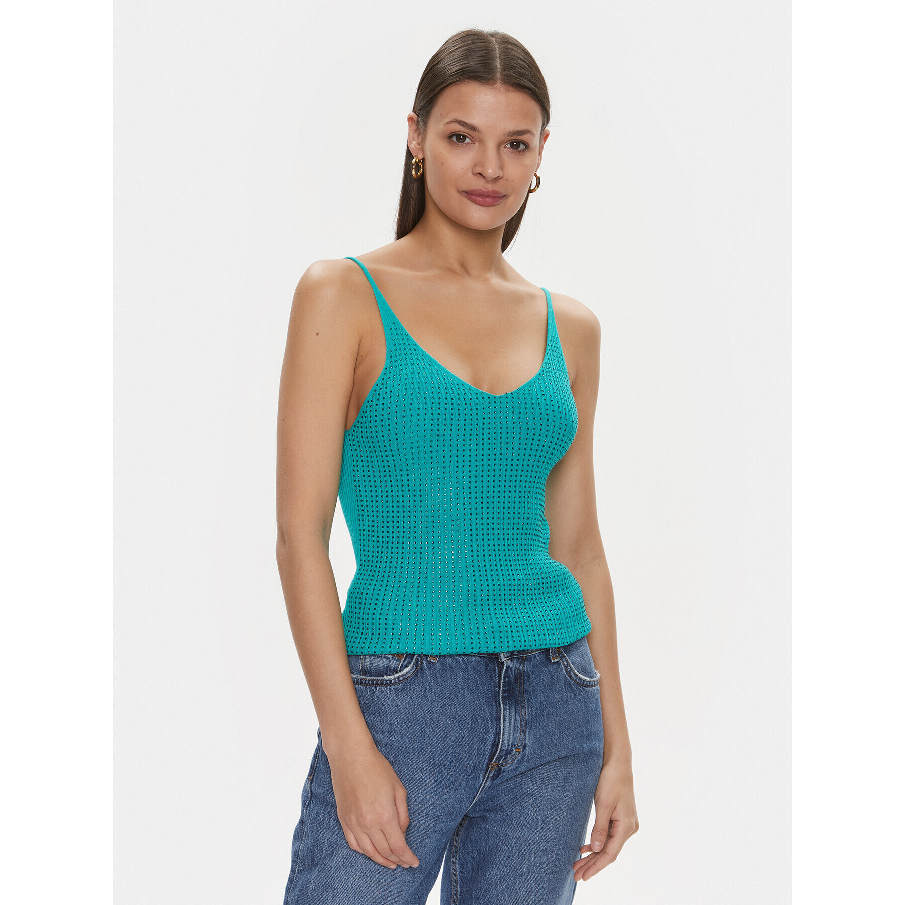 Fracomina Top FR24ST4007K410R9 Verde Regular Fit - Pled.ro