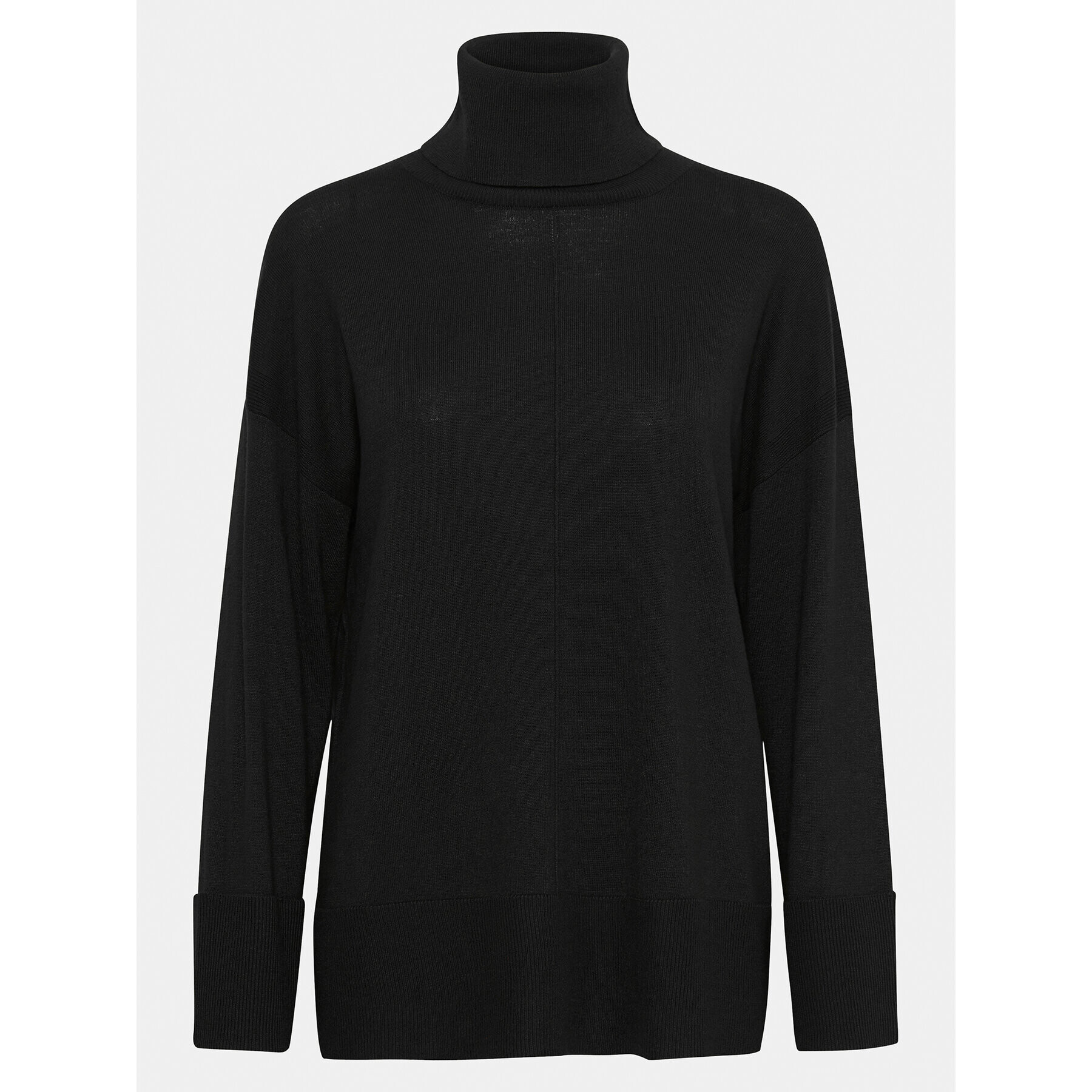 Fransa Bluză cu gât 20612741 Negru Relaxed Fit - Pled.ro