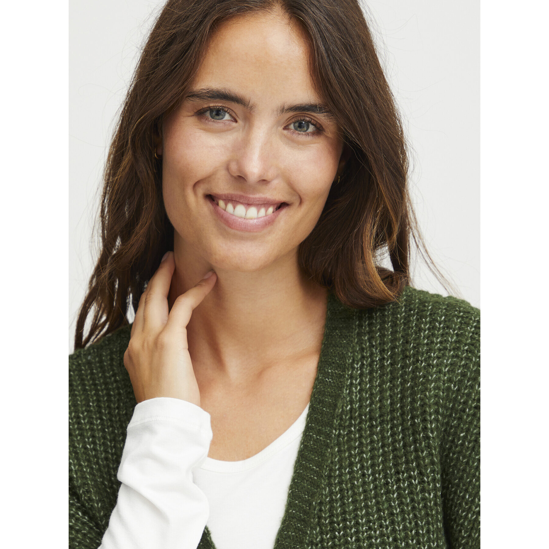 Fransa Cardigan 20612719 Verde Regular Fit - Pled.ro