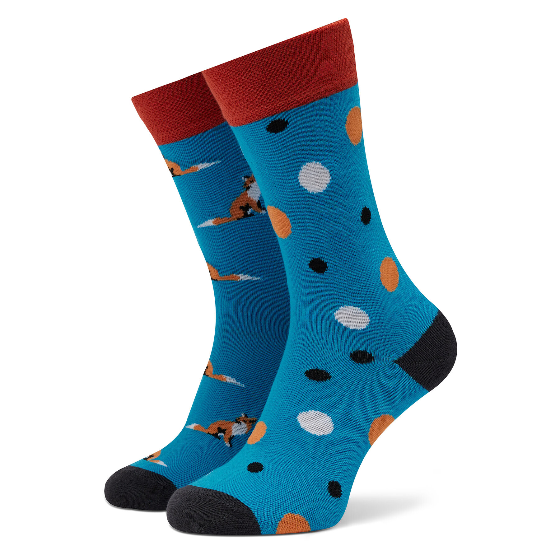 Funny Socks Șosete Înalte Unisex Fox SM1/10 Albastru - Pled.ro