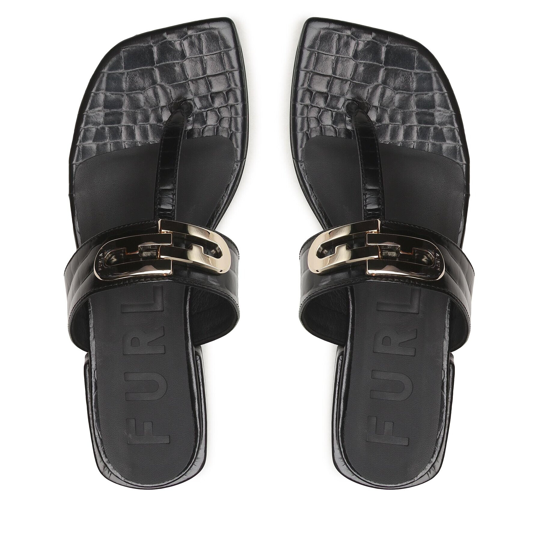 Furla Flip flop Chain YC86FU0-BX1734-O6000-1-007-20-IT-3500 S Negru - Pled.ro