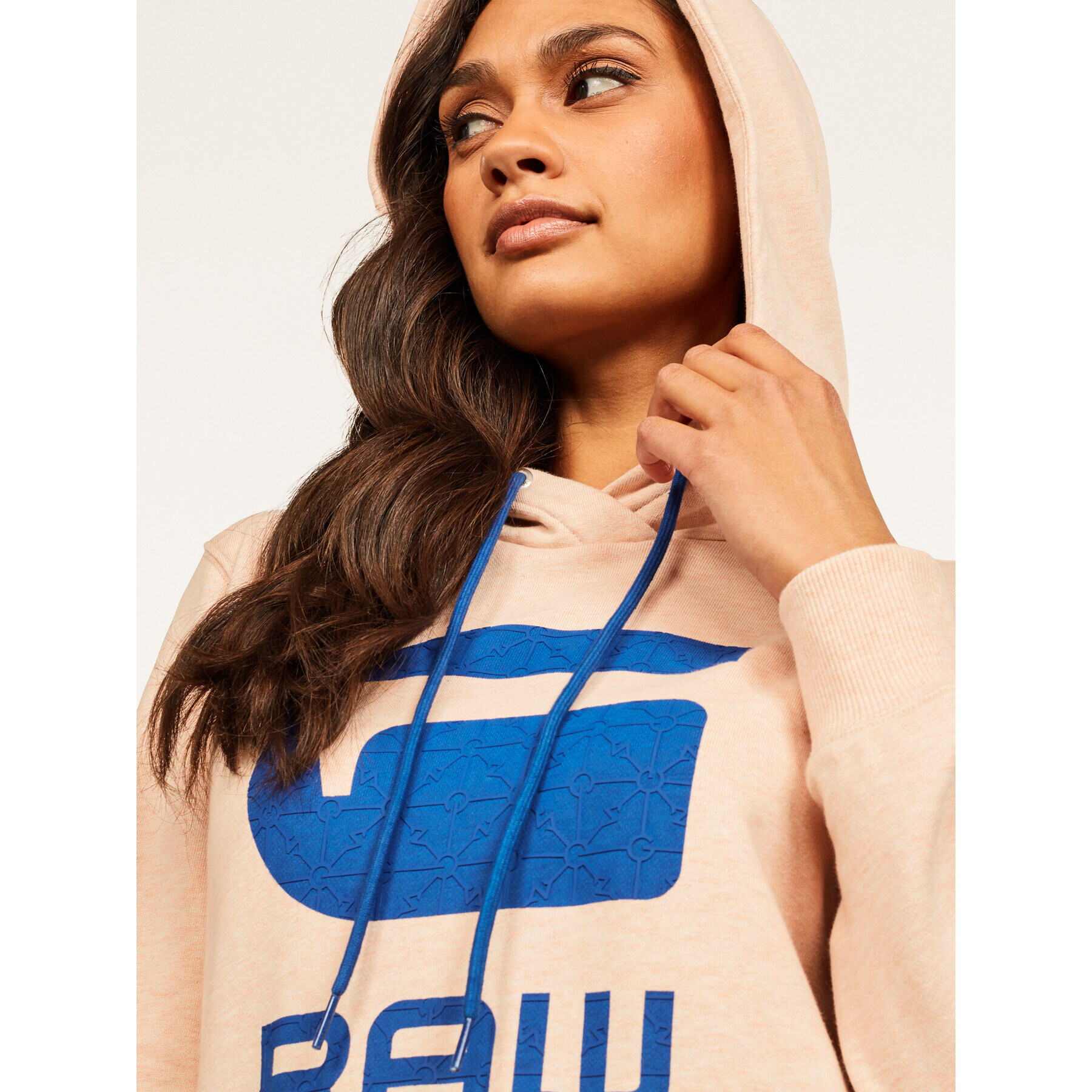 G-Star Raw Bluză Boyfriend Diamond Line Graphic Hooded D16236-A613-B243 Roz Loose Fit - Pled.ro