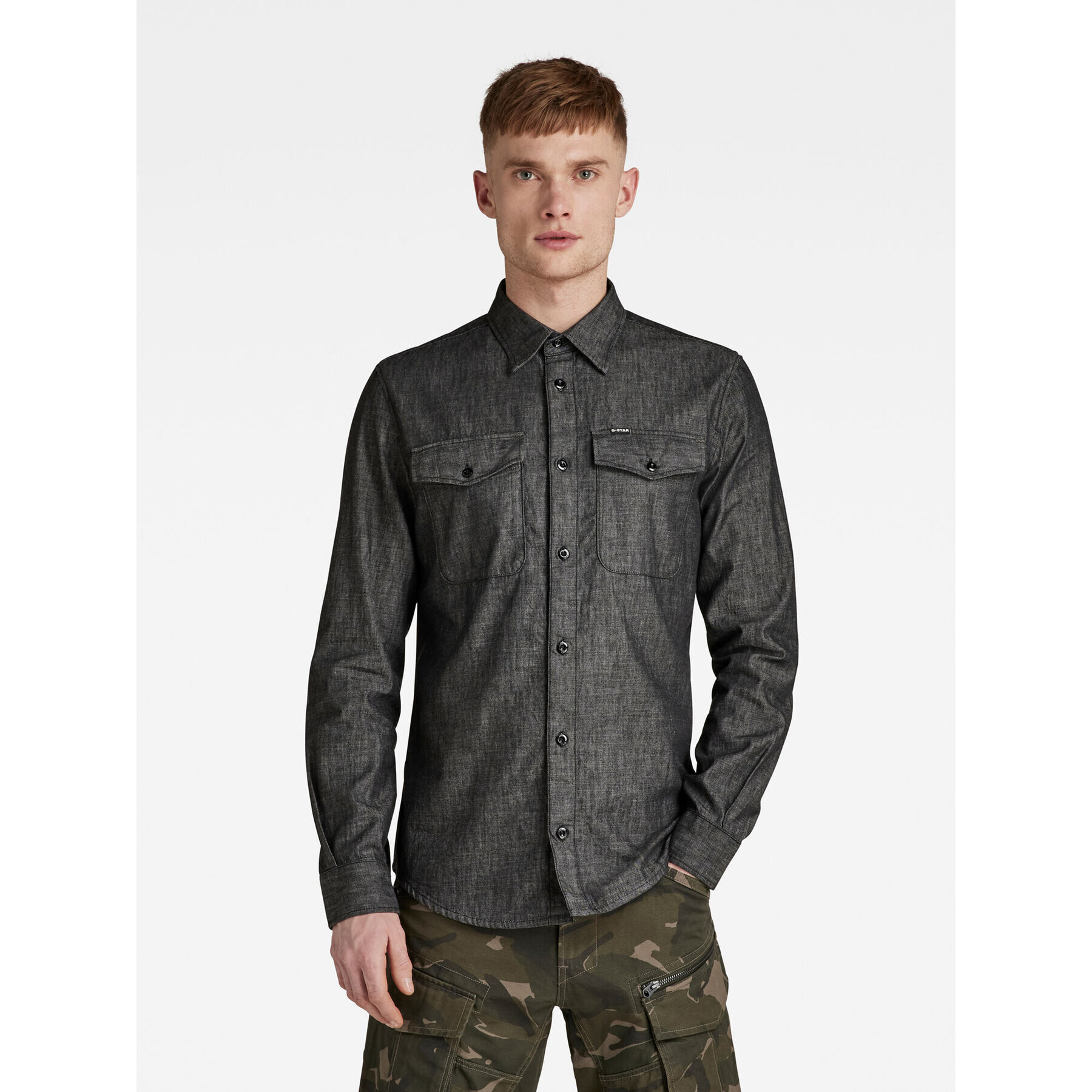 G-Star Raw Cămașă D20165-D195-A814 Gri Slim Fit - Pled.ro