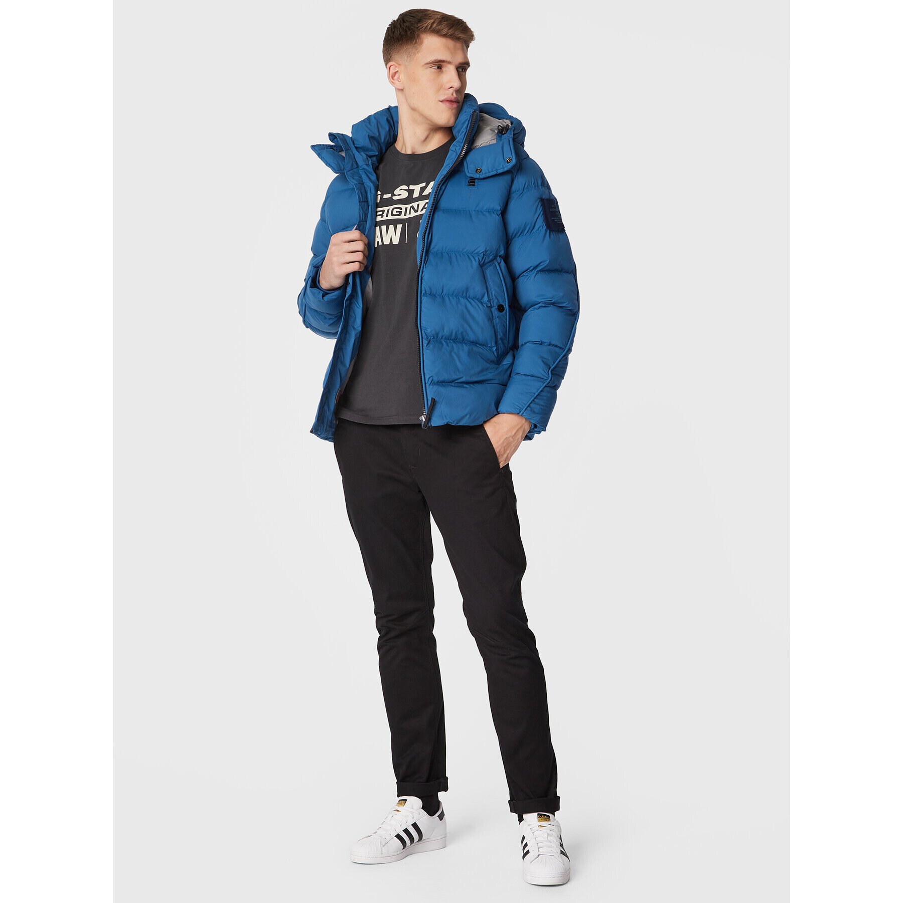 G-Star Raw Geacă din puf G-Whistler D20100-D199-937 Albastru Regular Fit - Pled.ro