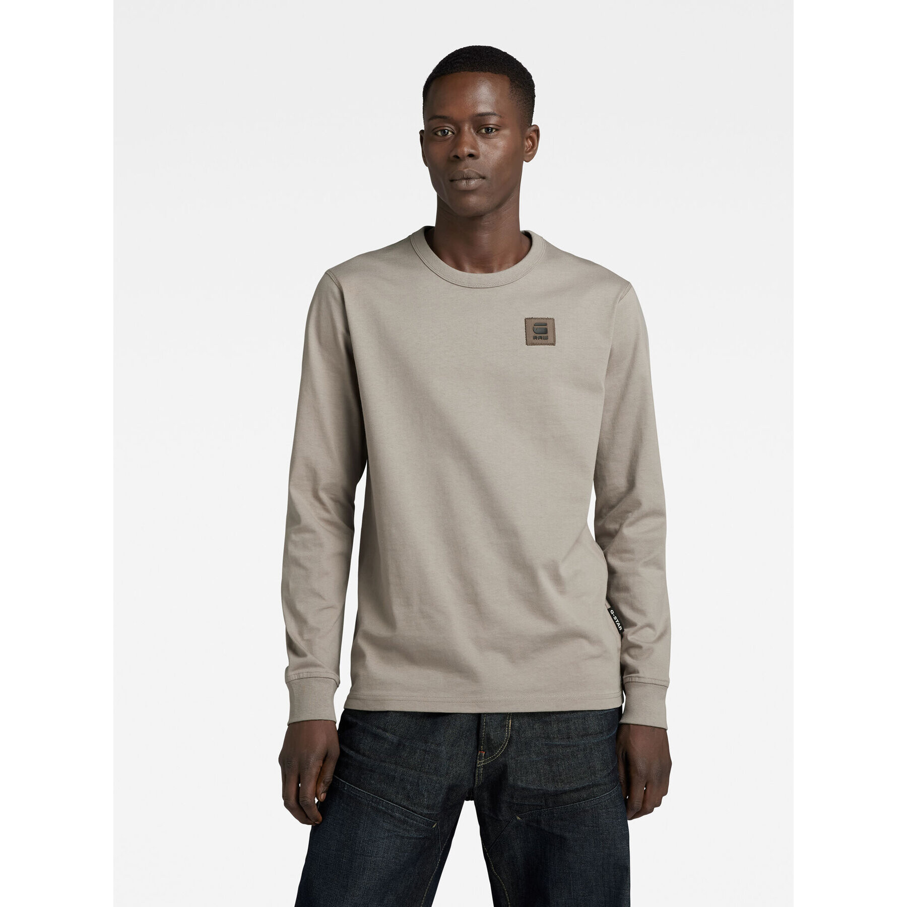 G-Star Raw Longsleeve Premium Base D23455-C336-G106 Bej Regular Fit - Pled.ro