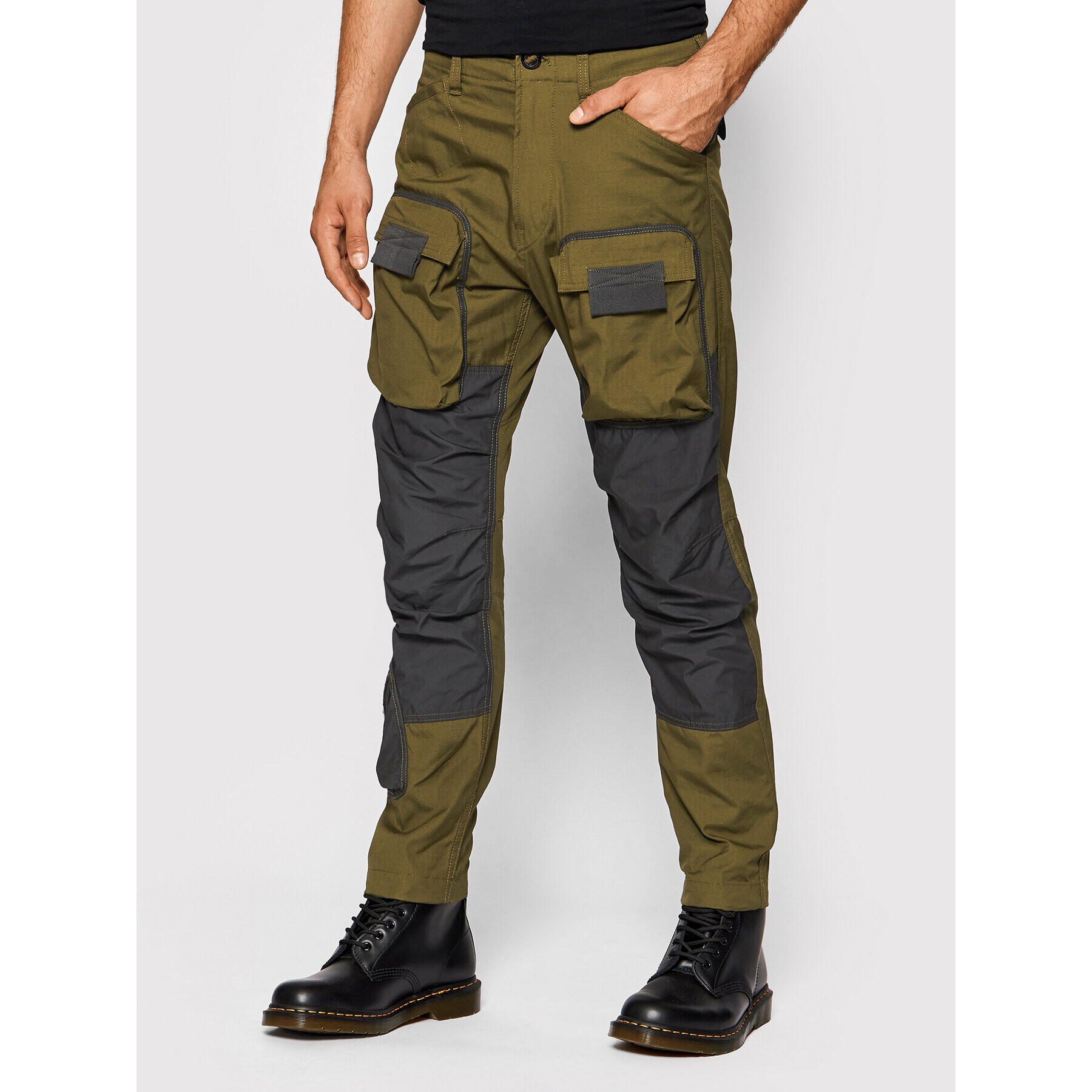 G-Star Raw Pantaloni din material 3D Cargo D19756-9706-C744 Verde Regular Fit - Pled.ro