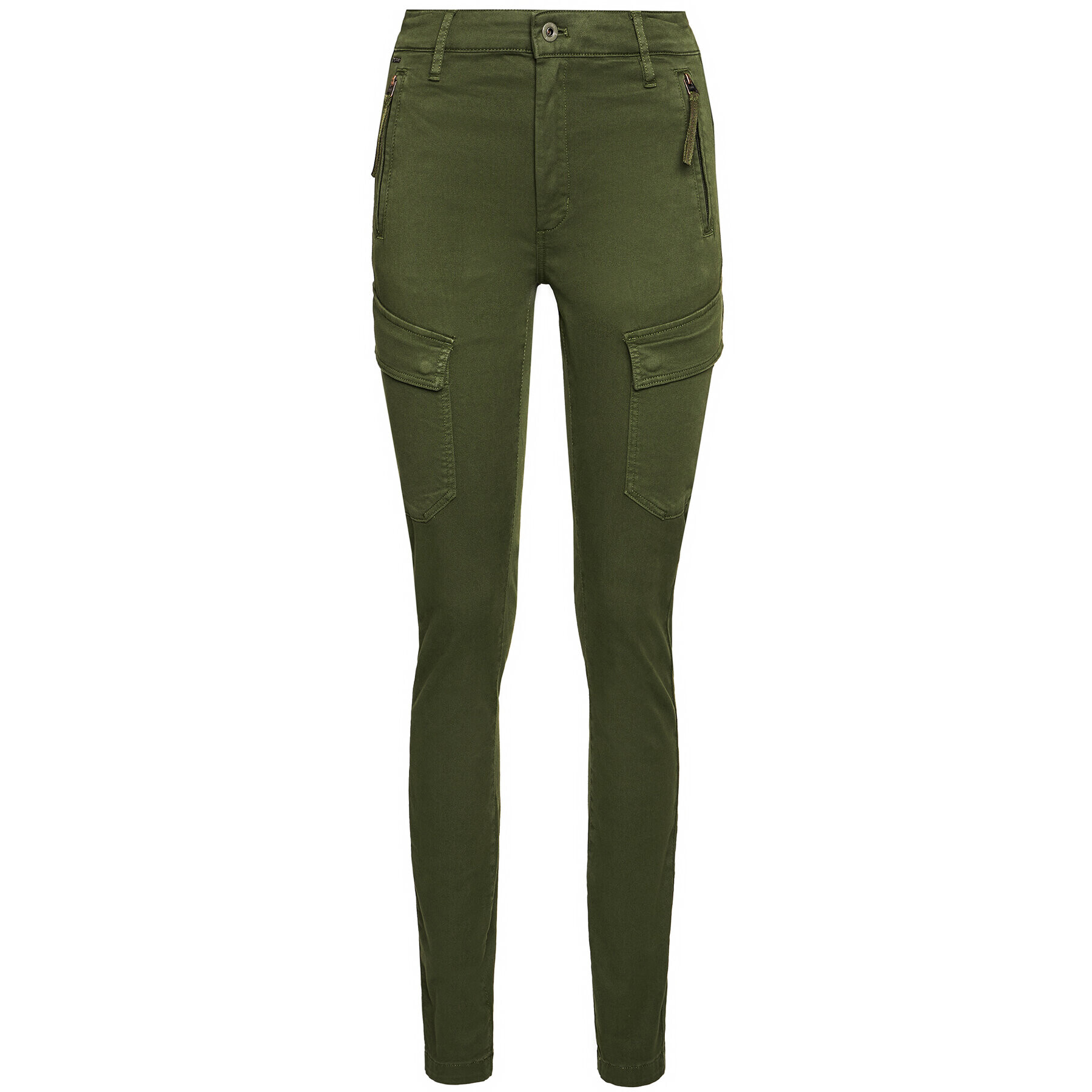 G-Star Raw Pantaloni din material High G-Shape D18051-C106-C026 Verde Skinny Fit - Pled.ro