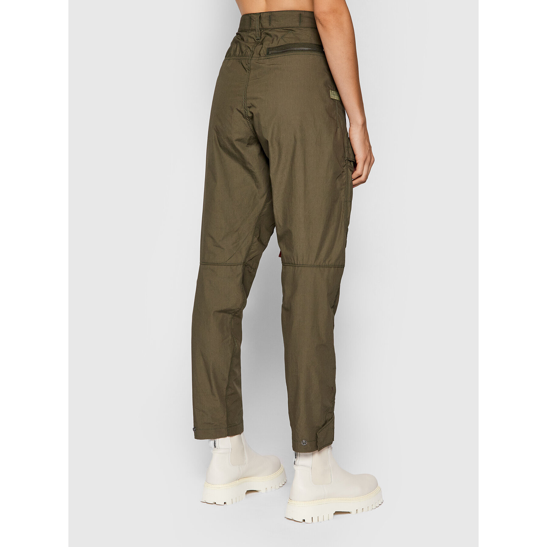 G-Star Raw Pantaloni din material Pabe Poplin Verde Regular Fit - Pled.ro