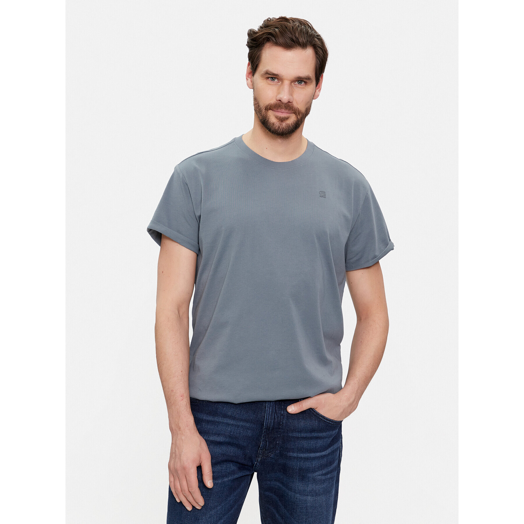 G-Star Raw Tricou Lash D16396-B353-5781 Albastru Regular Fit - Pled.ro